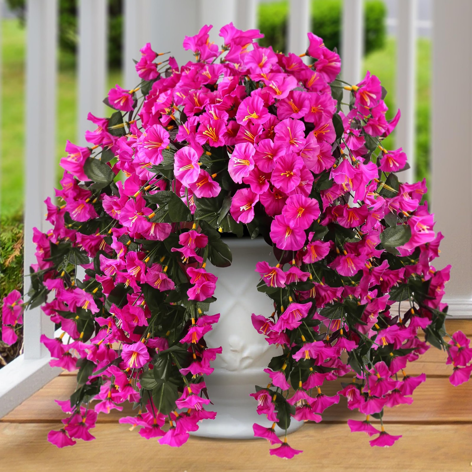 Artificial Fake Hanging Flowers Plants for Outdoor Outside Spring Summer Deco…