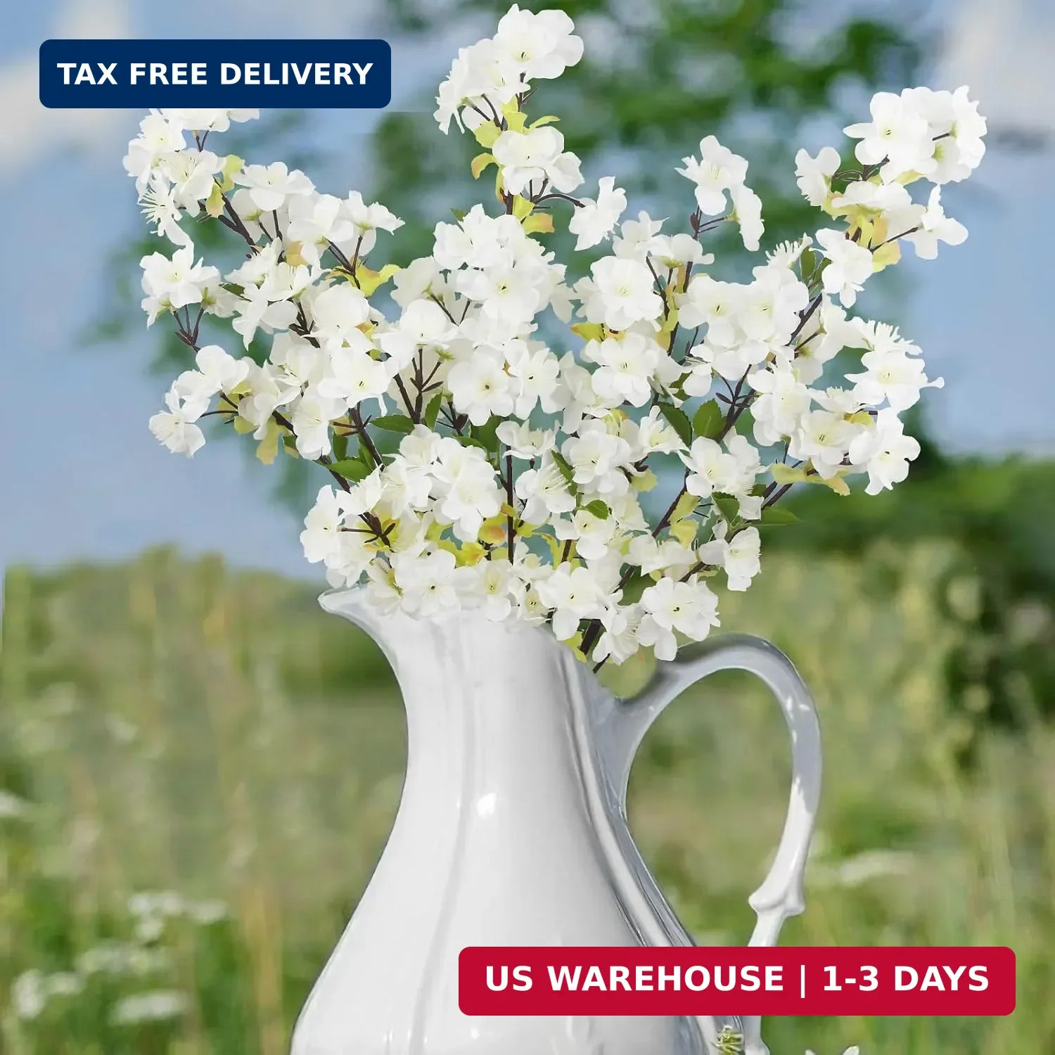 3 Pcs Cherry Blossom Branches for Vase Long Stems Artificial Flowers Spring Summ