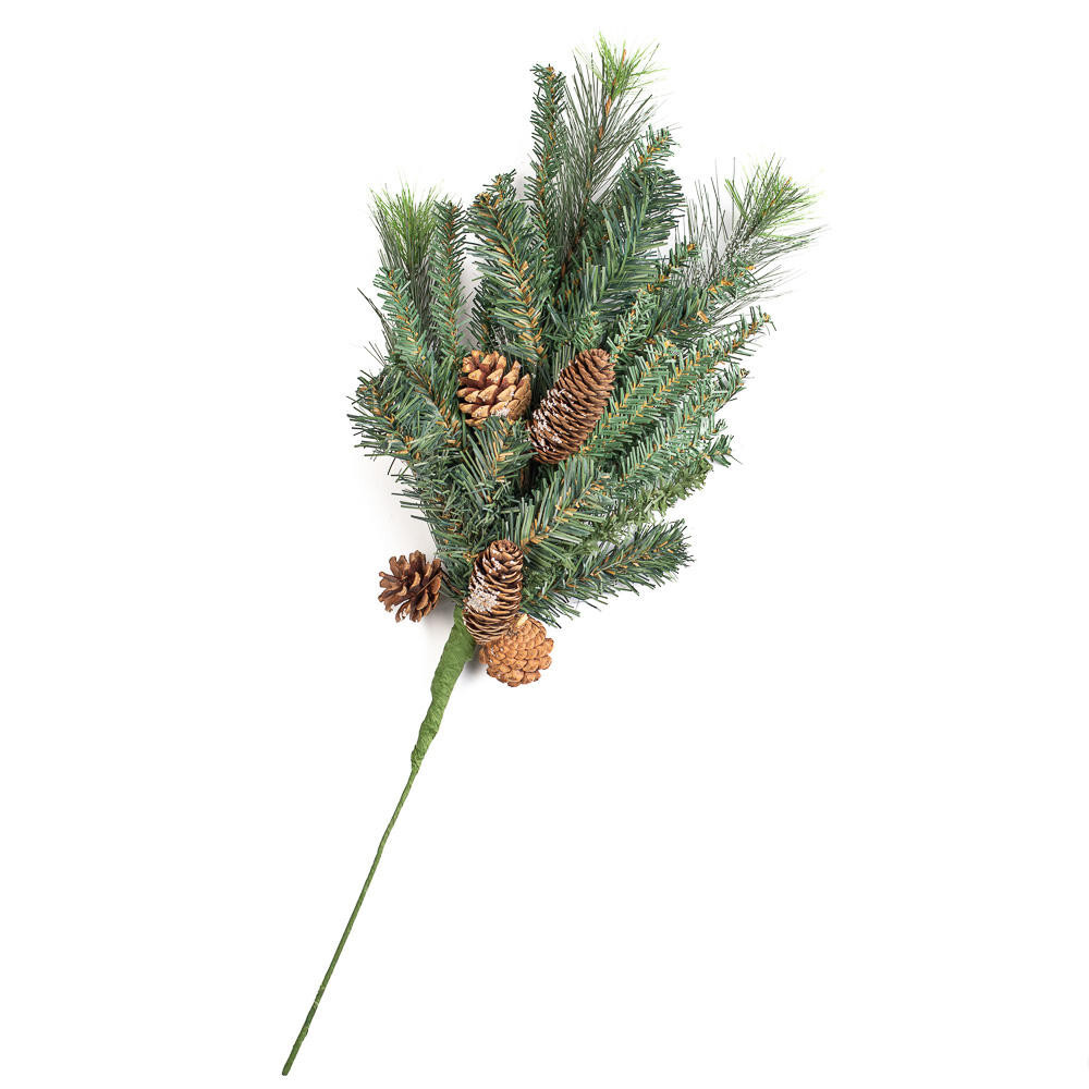 Set of 2 Snowy Artificial Mixed Pine 29″ Sprays with Pinecone Accents