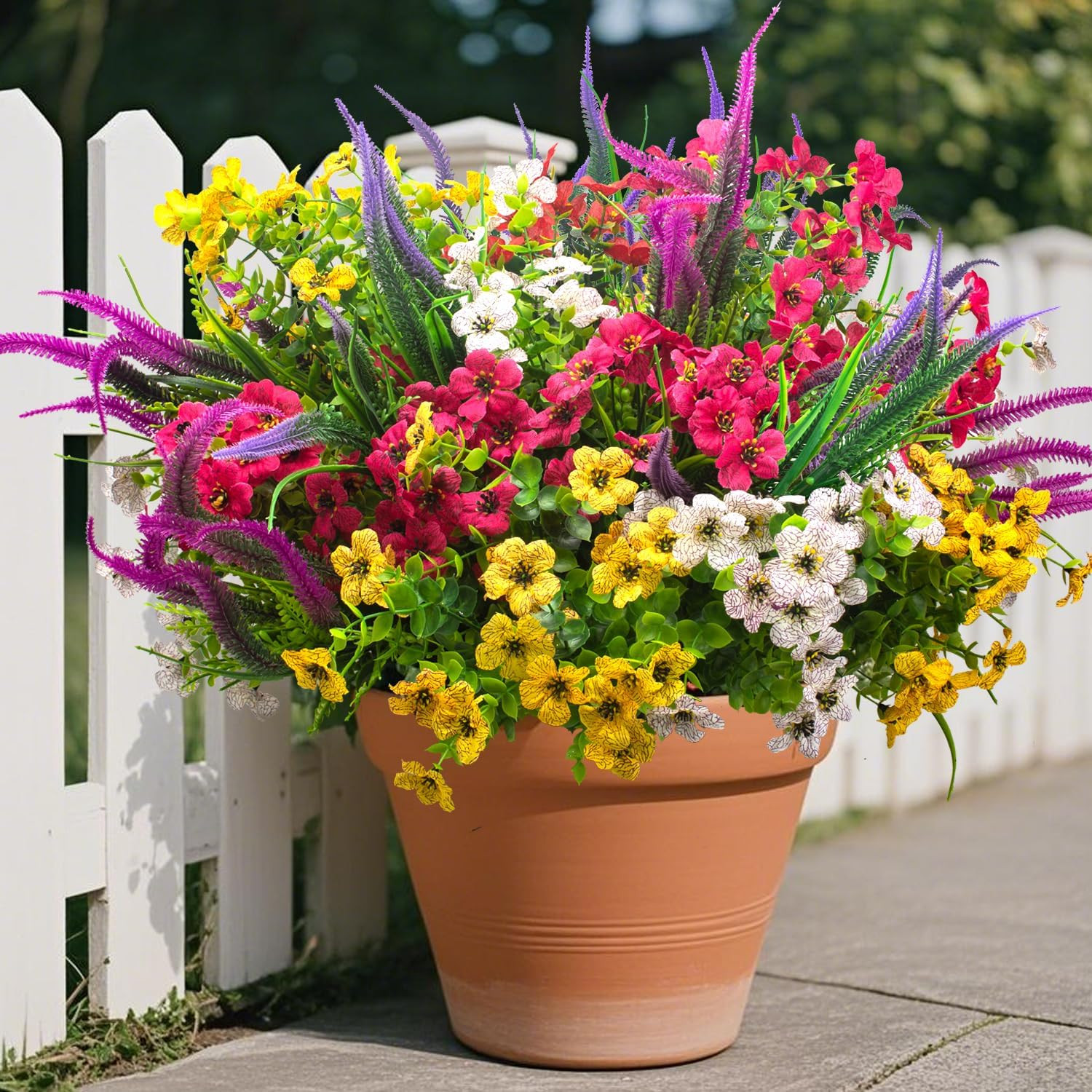20 Packs UV Resistant Artificial Flowers for Garden & Patio Decor