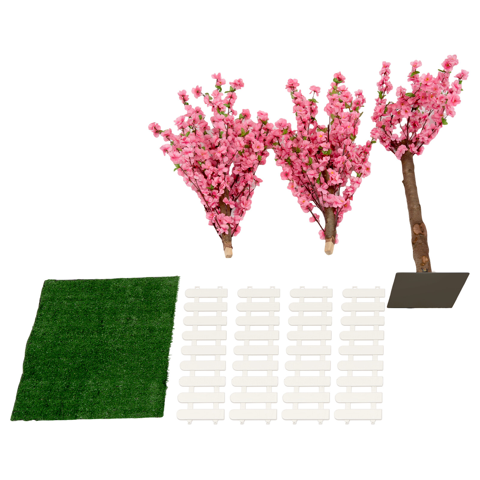 1.5M Pink Fake Sakura Flower Artificial Cherry Blossom Tree W/ Square Base New