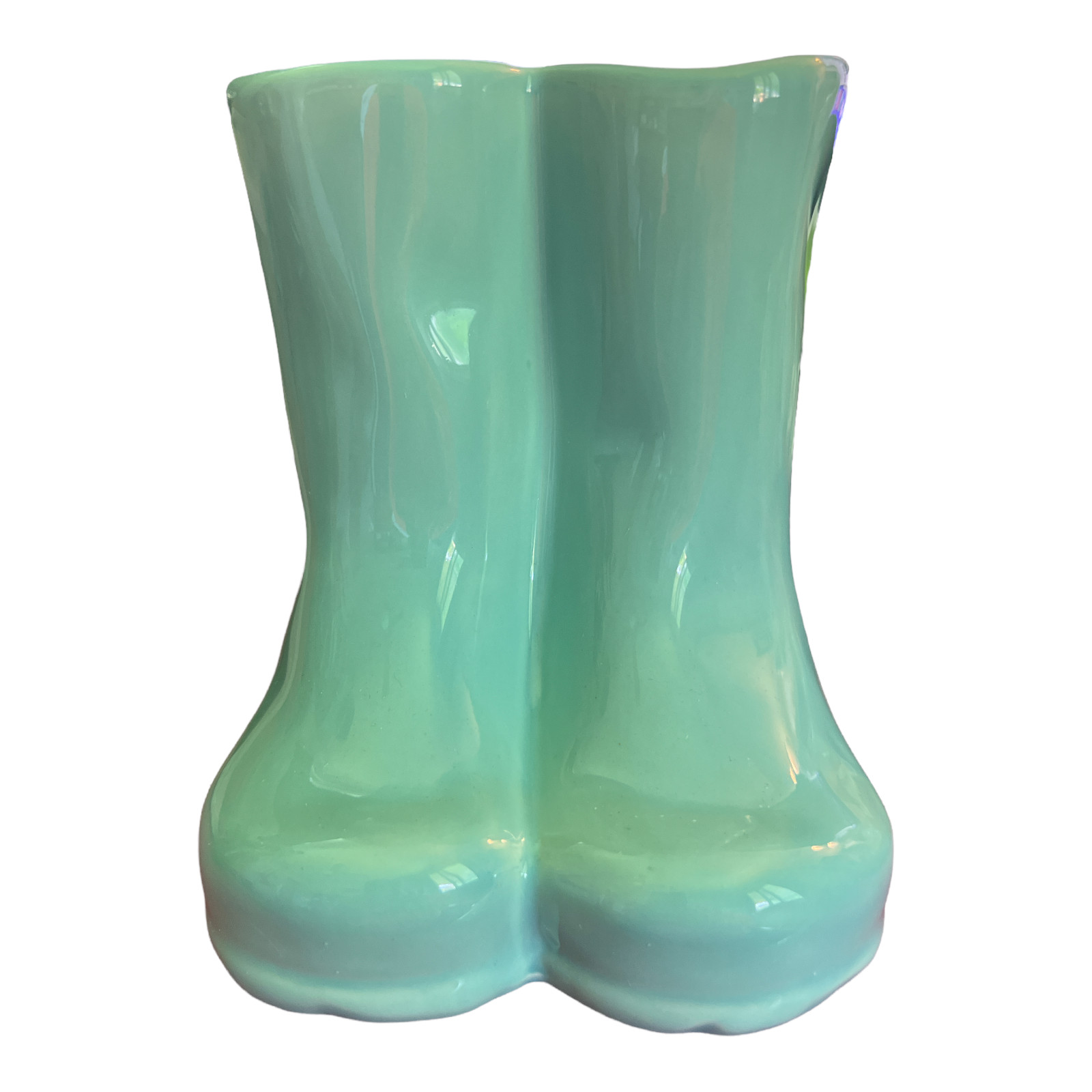 Rae Dunn Fresh Herbs Ceramic Rain Boots Herb Planter 7″ Aqua 5″X4″ Planting Area