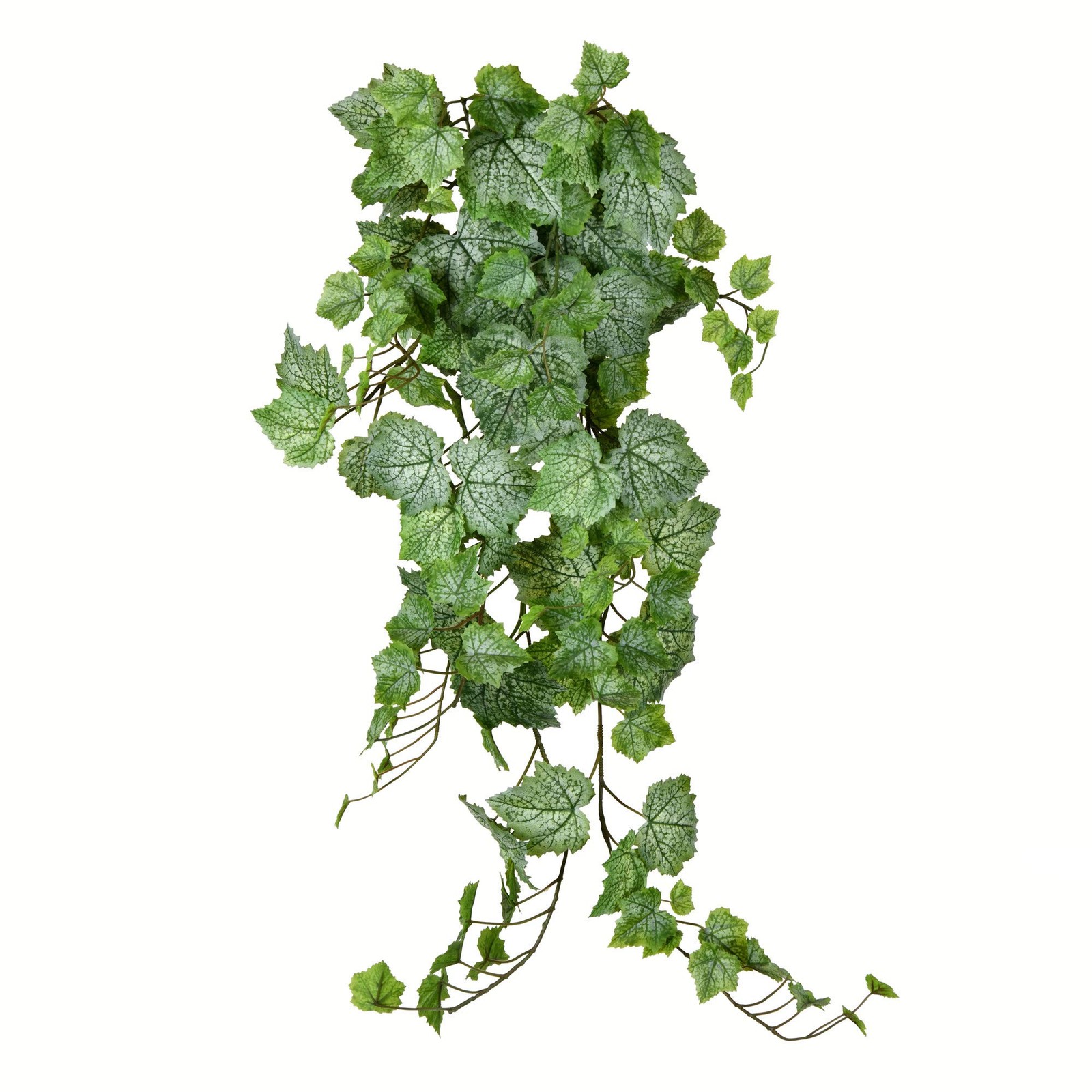 Vickerman 39″ Fabric Artificial Grape Leaf Ivy Hanging Bush in Green/White