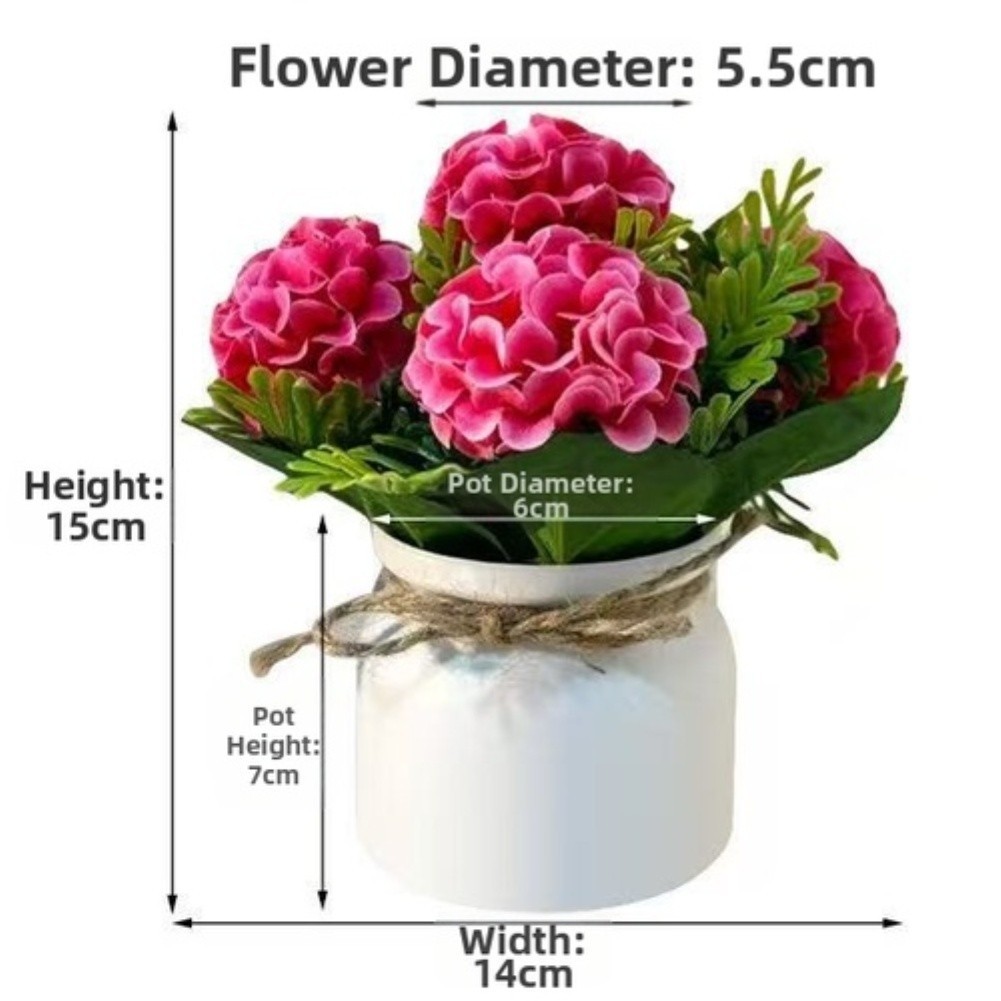 Faux Chrysanthemum Potted Faux Mum Lightweight Plastic No Watering Required