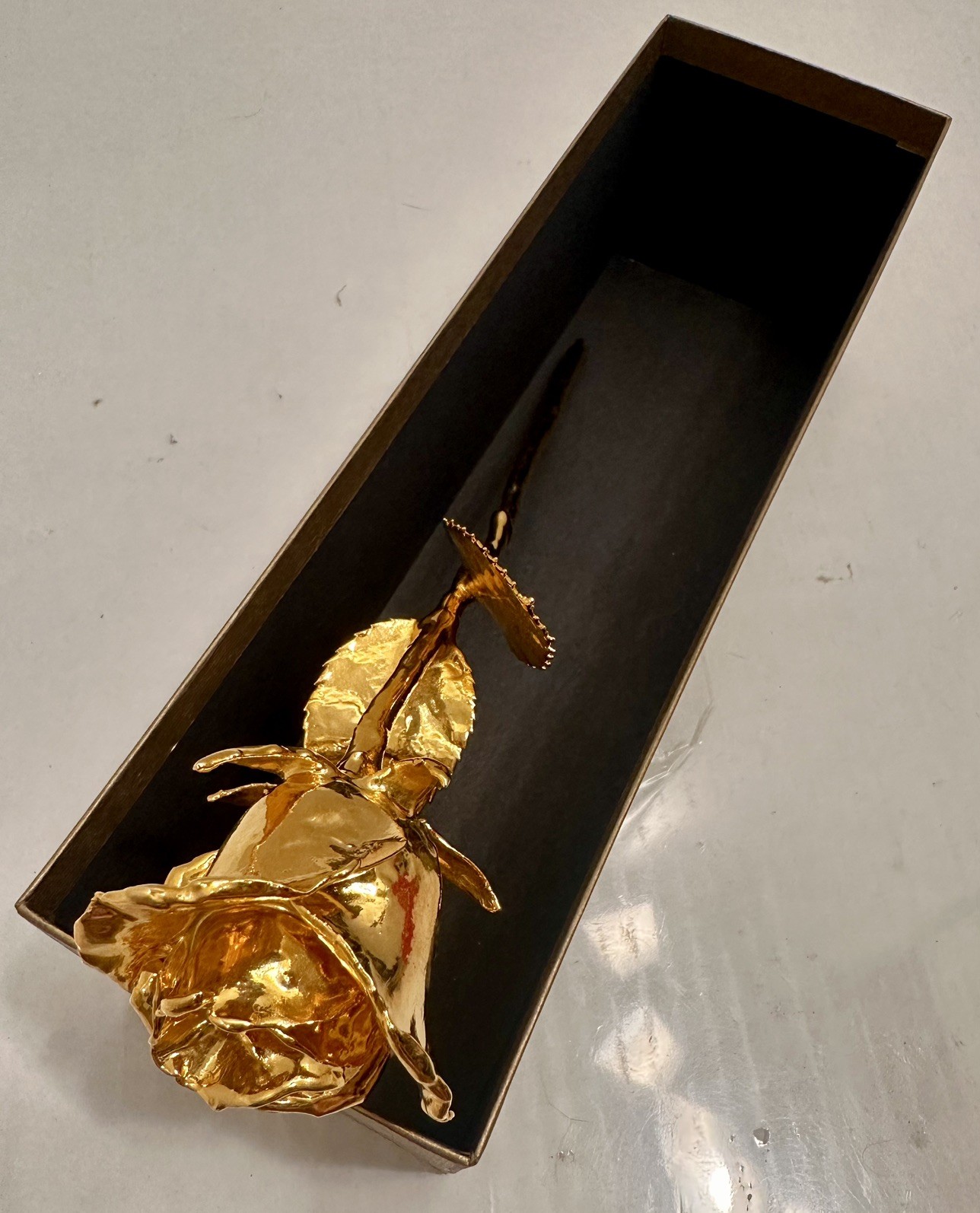 24k Rose Co. Gold Dipped Electroformed Real Rose Made In USA w/Box & Warranty