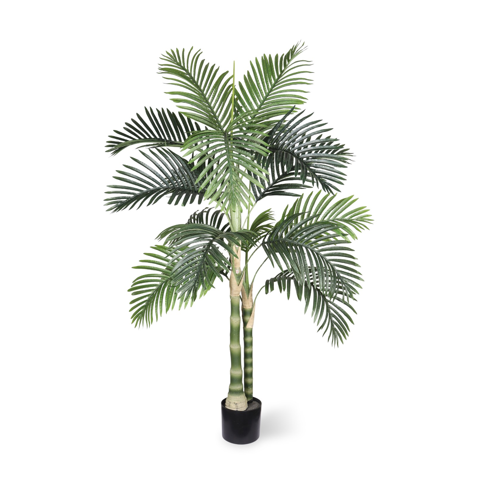 5FT Golden Cane Artificial Palm Tree with Black Plastic Pot Indoor Outdoor Decor