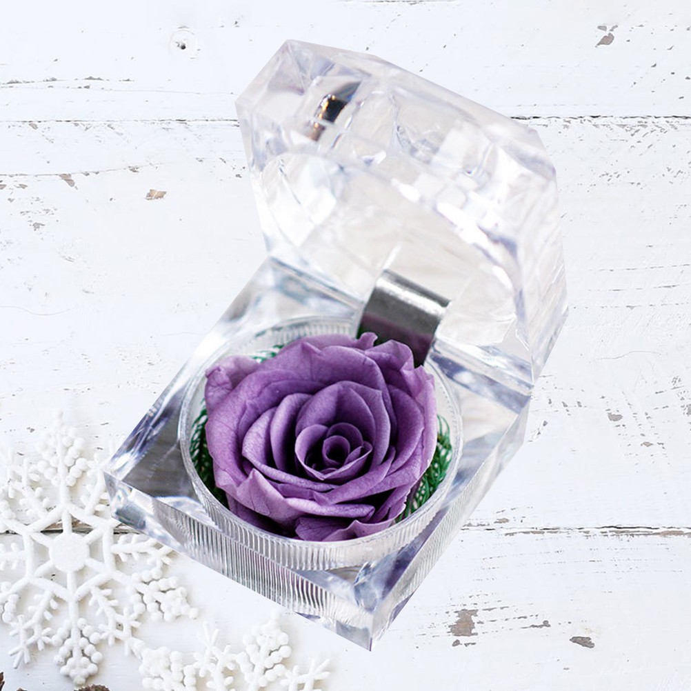 Valentine’s Day Simulation Flower Preserved Material Rose with White