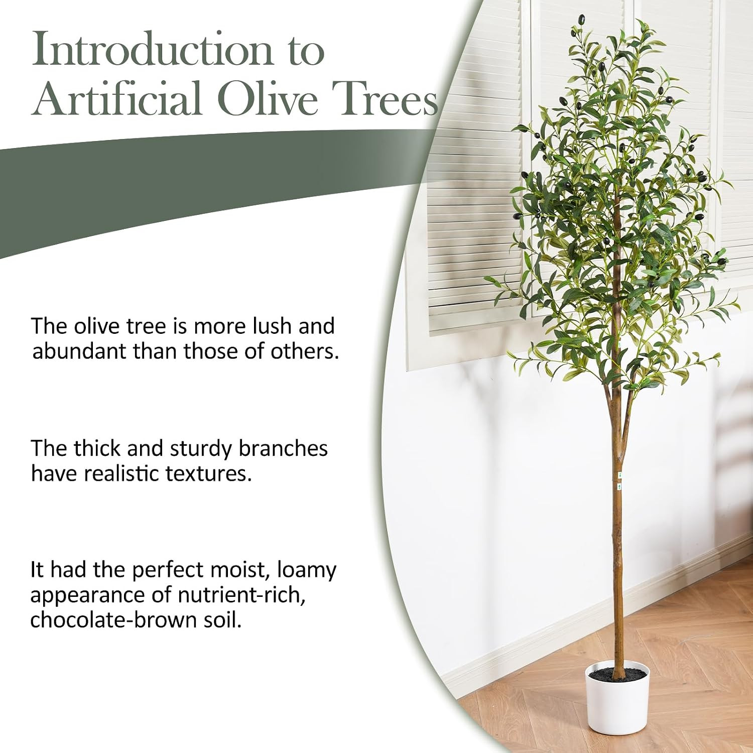 Olive Tree 6FT Fake Tree Faux Plants Indoor with Pot Artificial Tree Nearly Natu