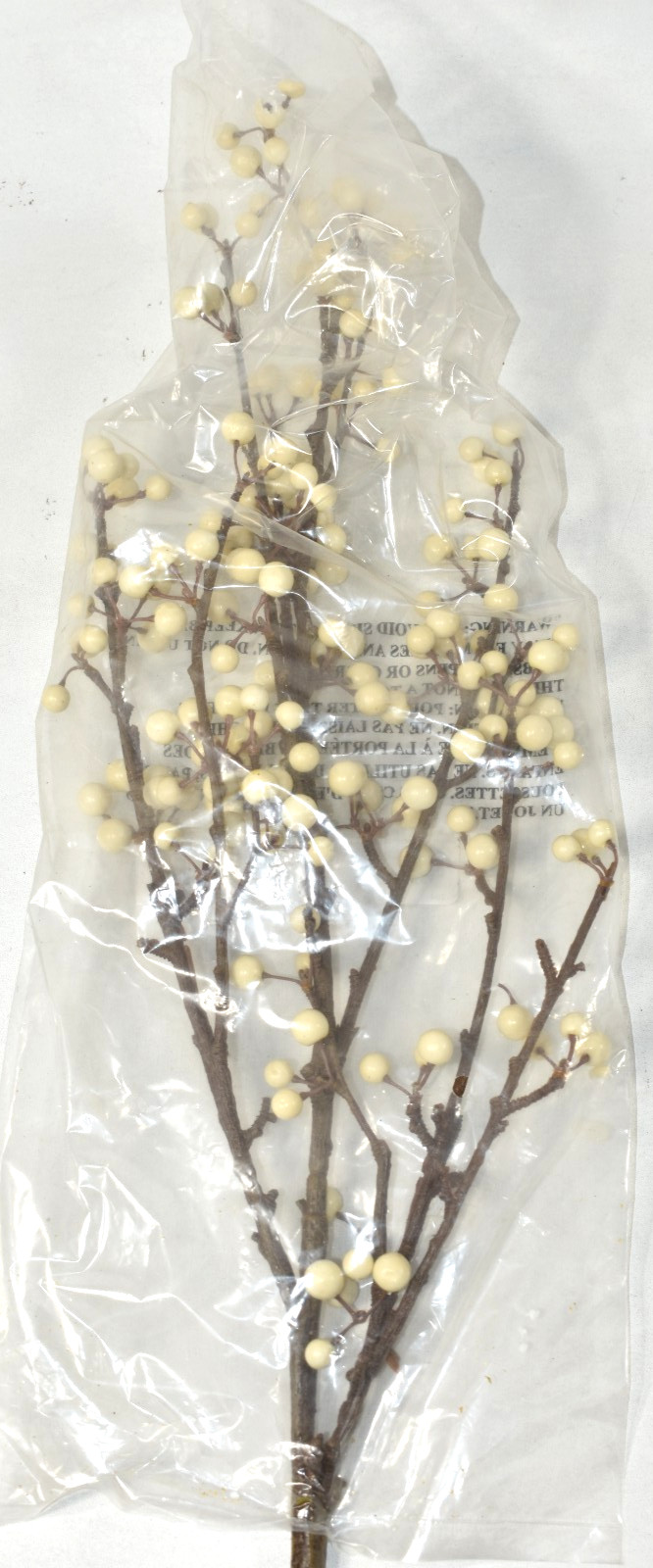 Pottery Barn Set of 3 Faux Berry Branch White Ivory 32″ Artificial Flower Stems