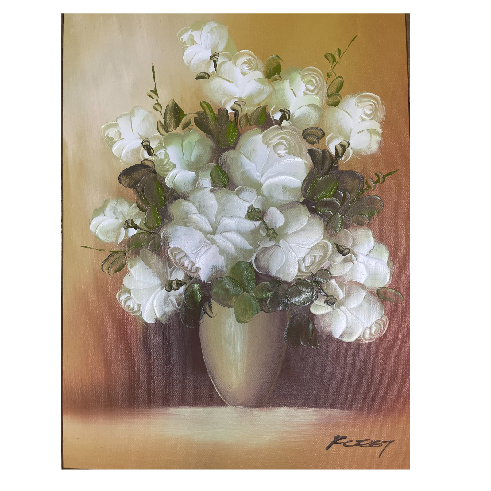 Vintage Floral Framed Wall Art Oil Painting Farmhouse Decor Living Room