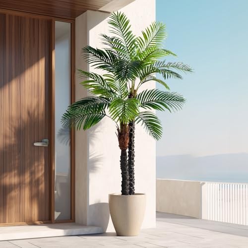 6.2FT Artificial Phoenix Palm Tree Artificial 6ft 2in Triple Phoenix Palm Tree