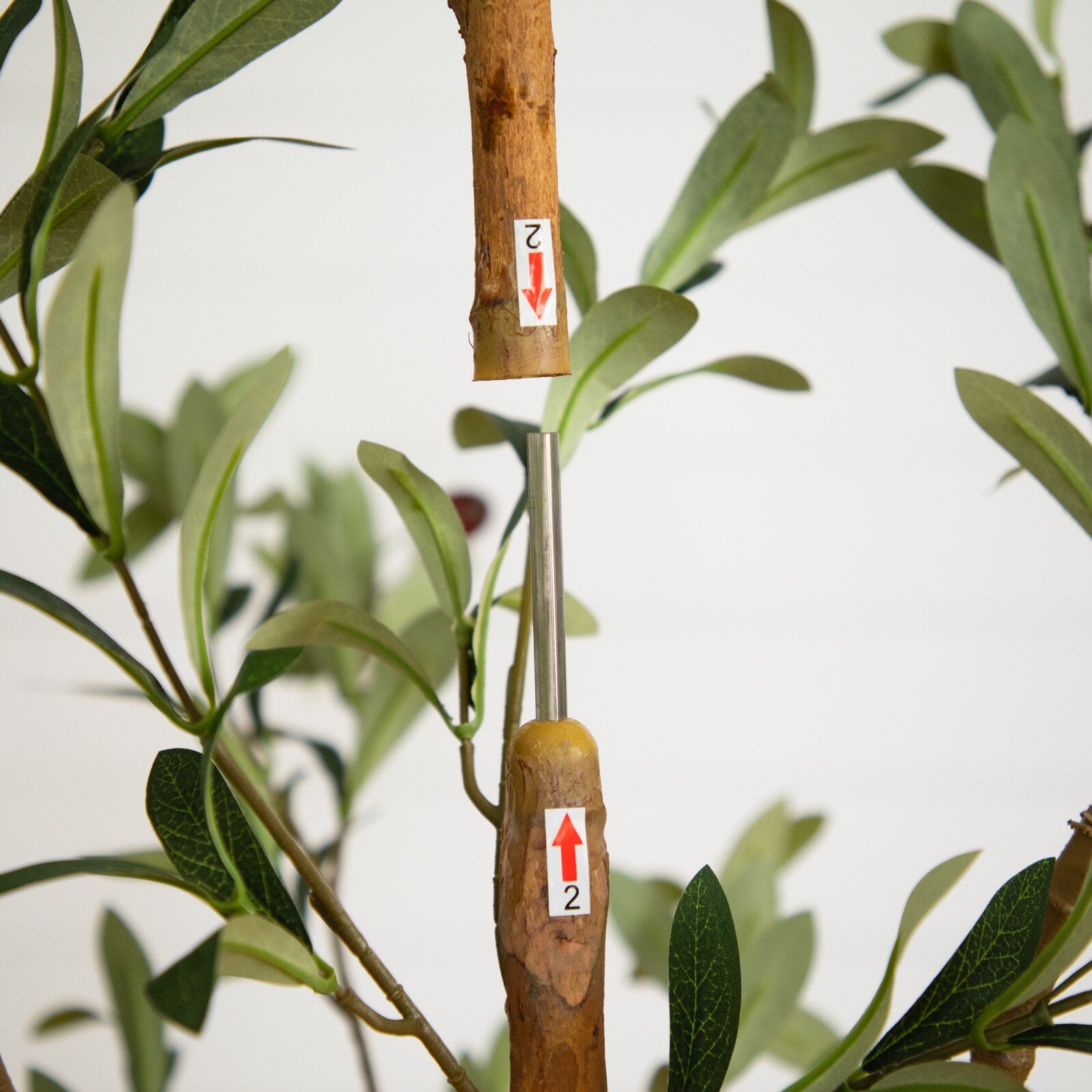 7ft Olive Minimalist Artificial Tree with Natural Trunk Home Decor. Retail $149
