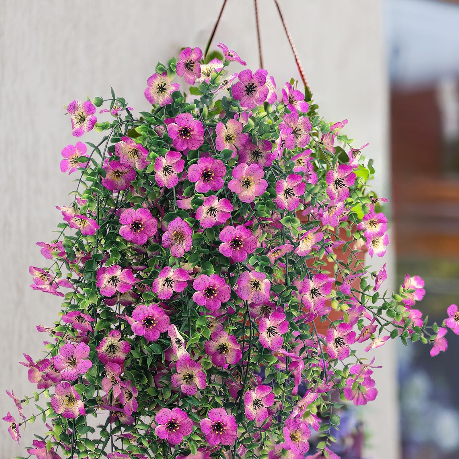 4 Pack Artificial Hanging Flowers for Outdoor Daisy Vines Fake Eucalyptus Vin…