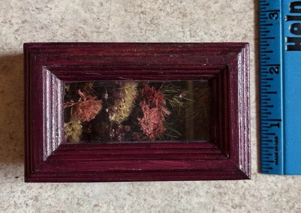 2 Dried Floral Terrarium in Wood Hinged Display Cases Witchy Boho Whimsygoth