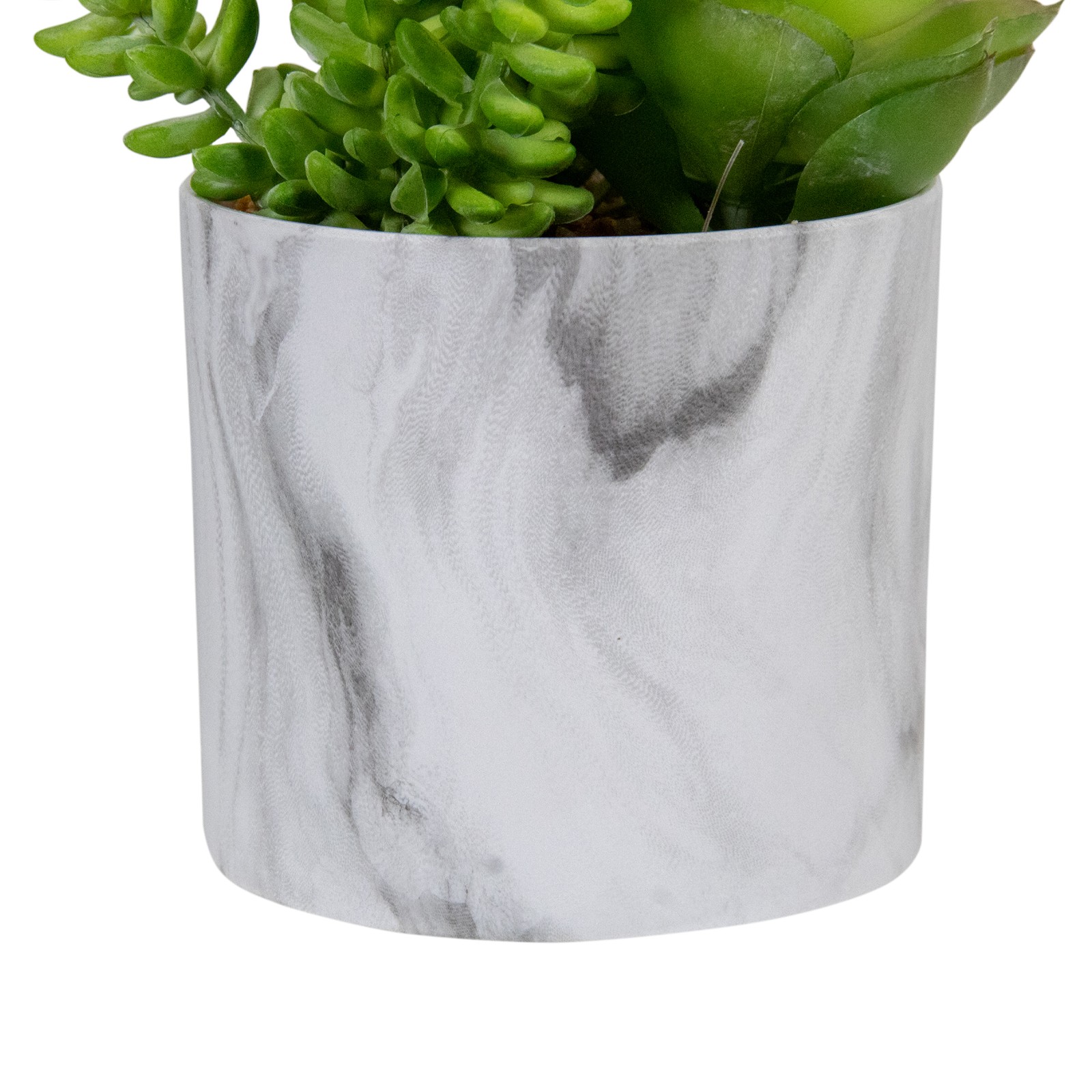 Northlight 6.5″ Green Artificial Succulent Arrangement in Faux Marble Pot