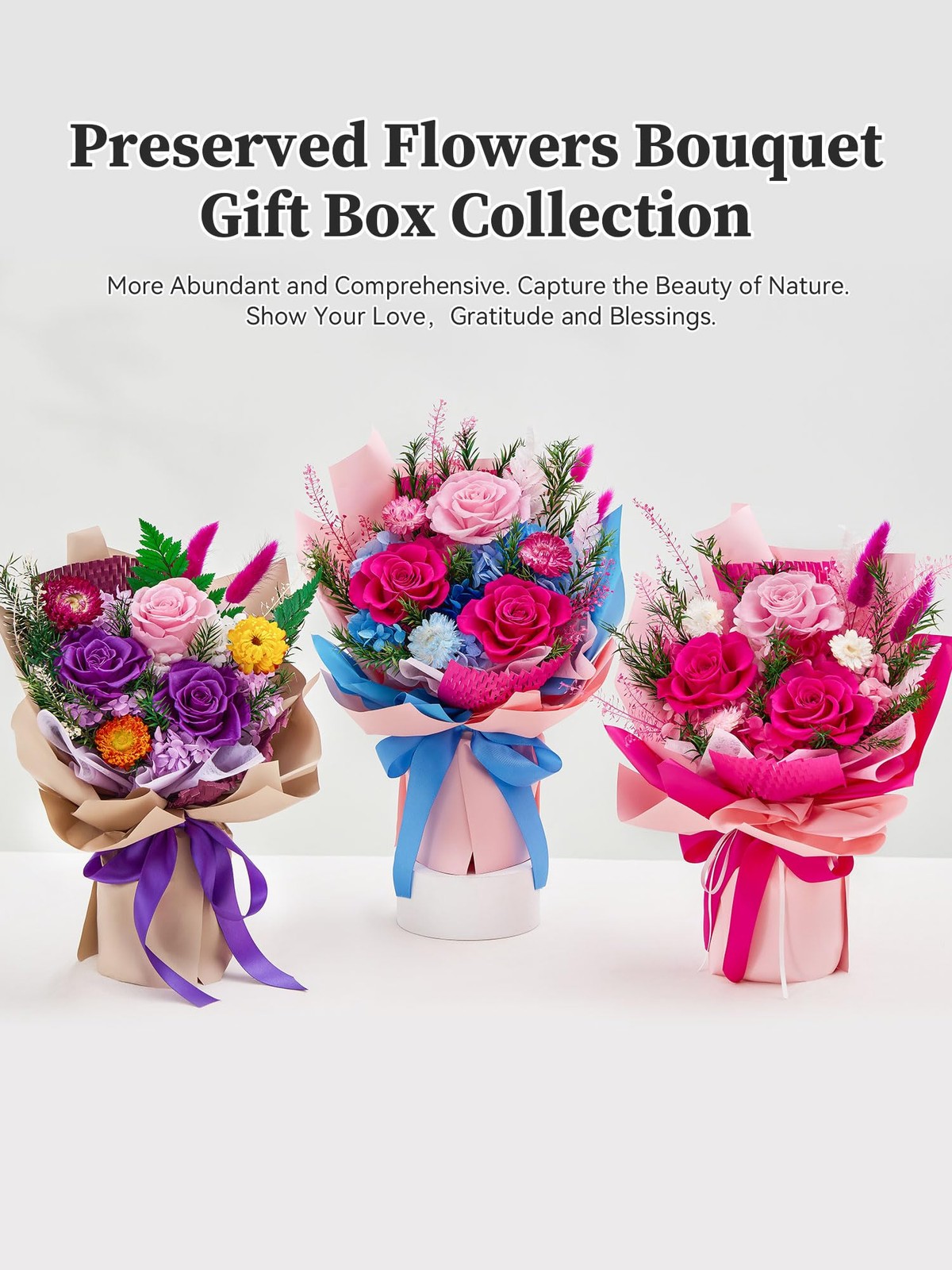 Preserved Flowers Bouquet, Forever Flowers for Delivery, Mothers Day Long-Las…