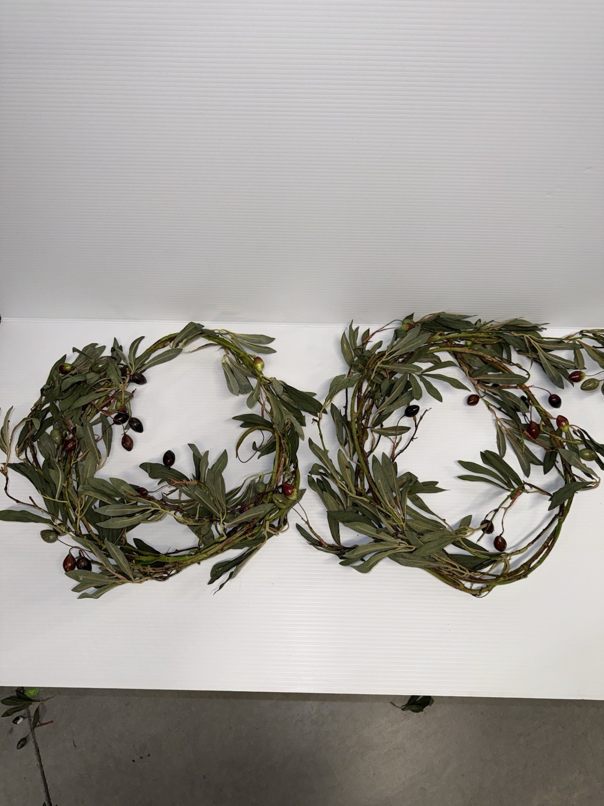 Lot of 2 6ft + Olive Branch Garlands Artificial Olive Tree Farmhouse Decor Wine