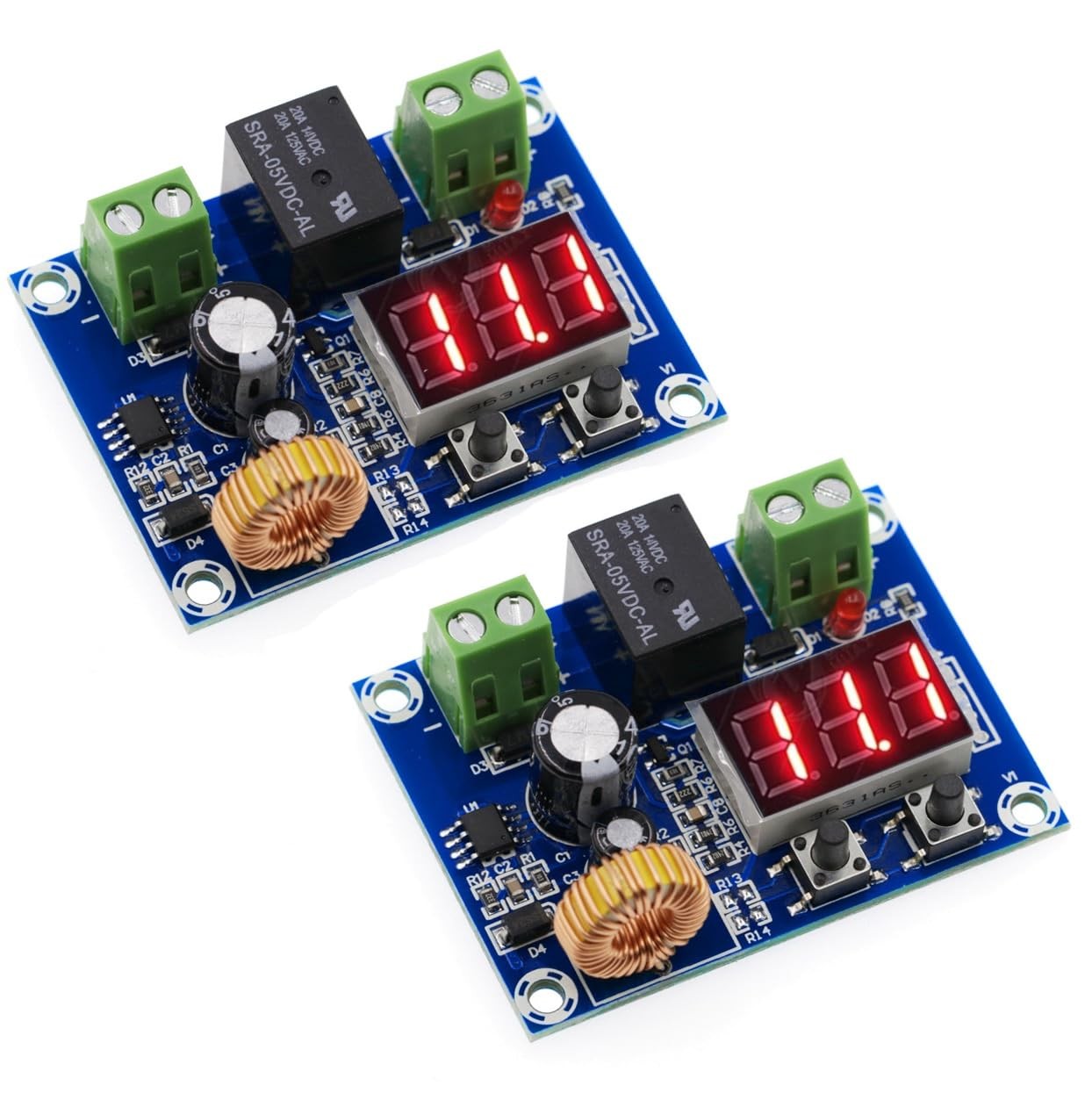 2 PCS Low Voltage Cutoff, DC 12V-36V 20A Low Voltage Disconnect Switch, Low Volt