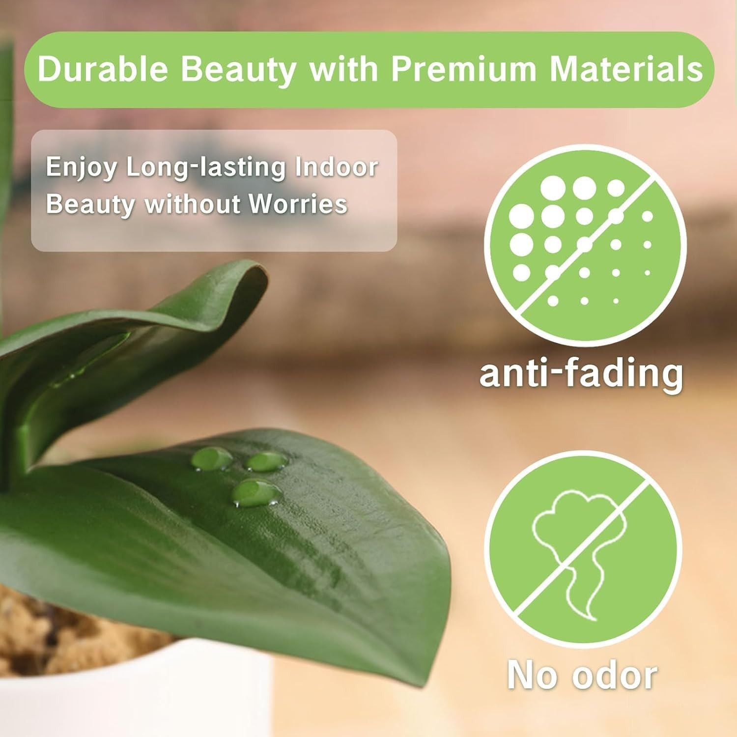 3 Packs Orchid Leaves Artificial Real Touch Phalaenopsis Stems Faux Cymbidium Fl