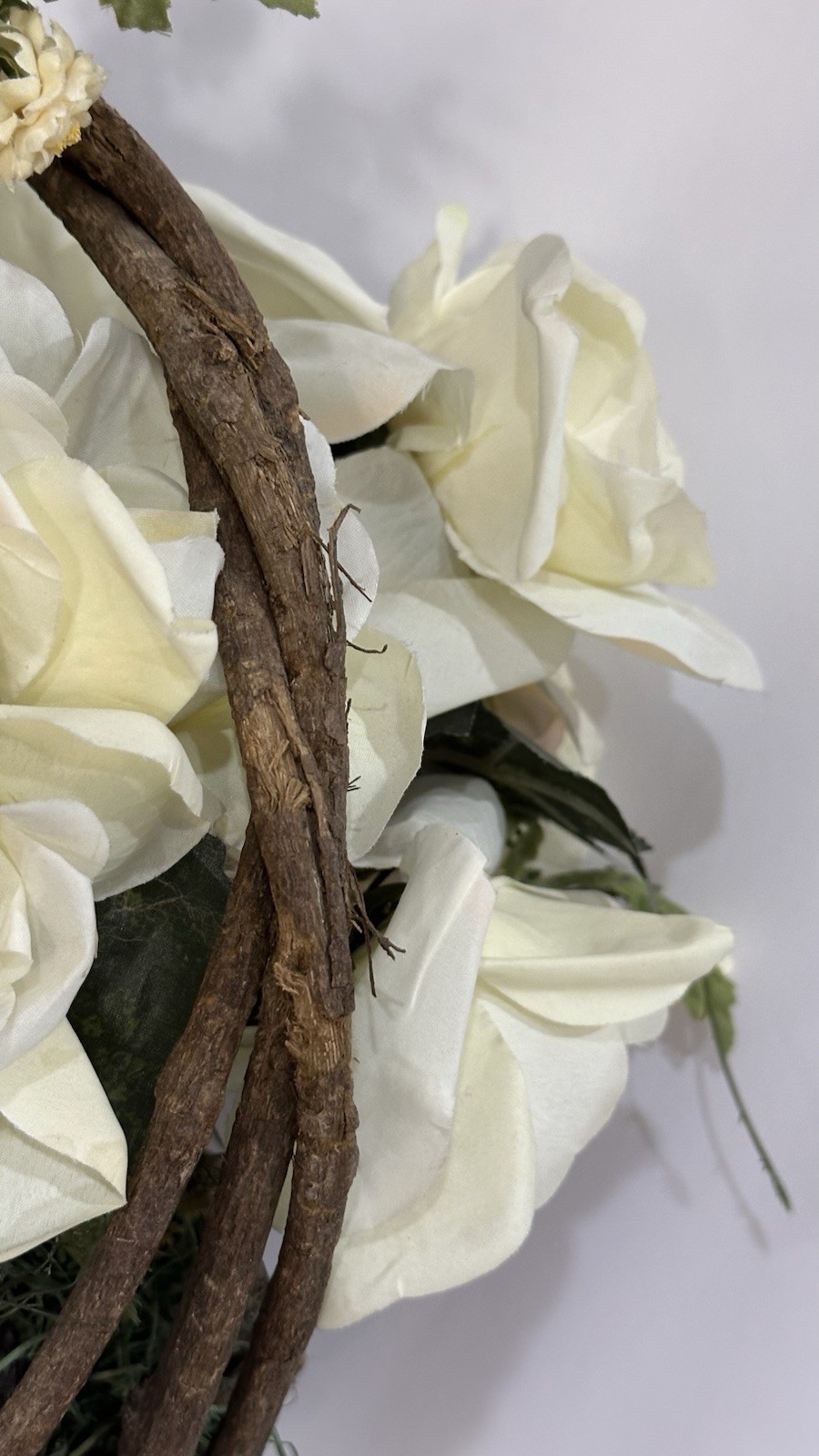 VTG Flower arrangement Rustic Twig Vine Handmade Basket Whimsical Centerpiece