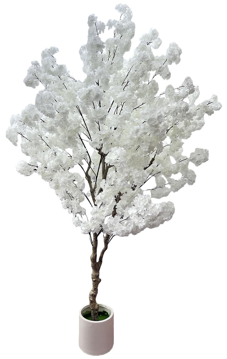 Cherry Blossom Tree 7ft, White Artificial Cherry Tree Fake White Tree for Wed…