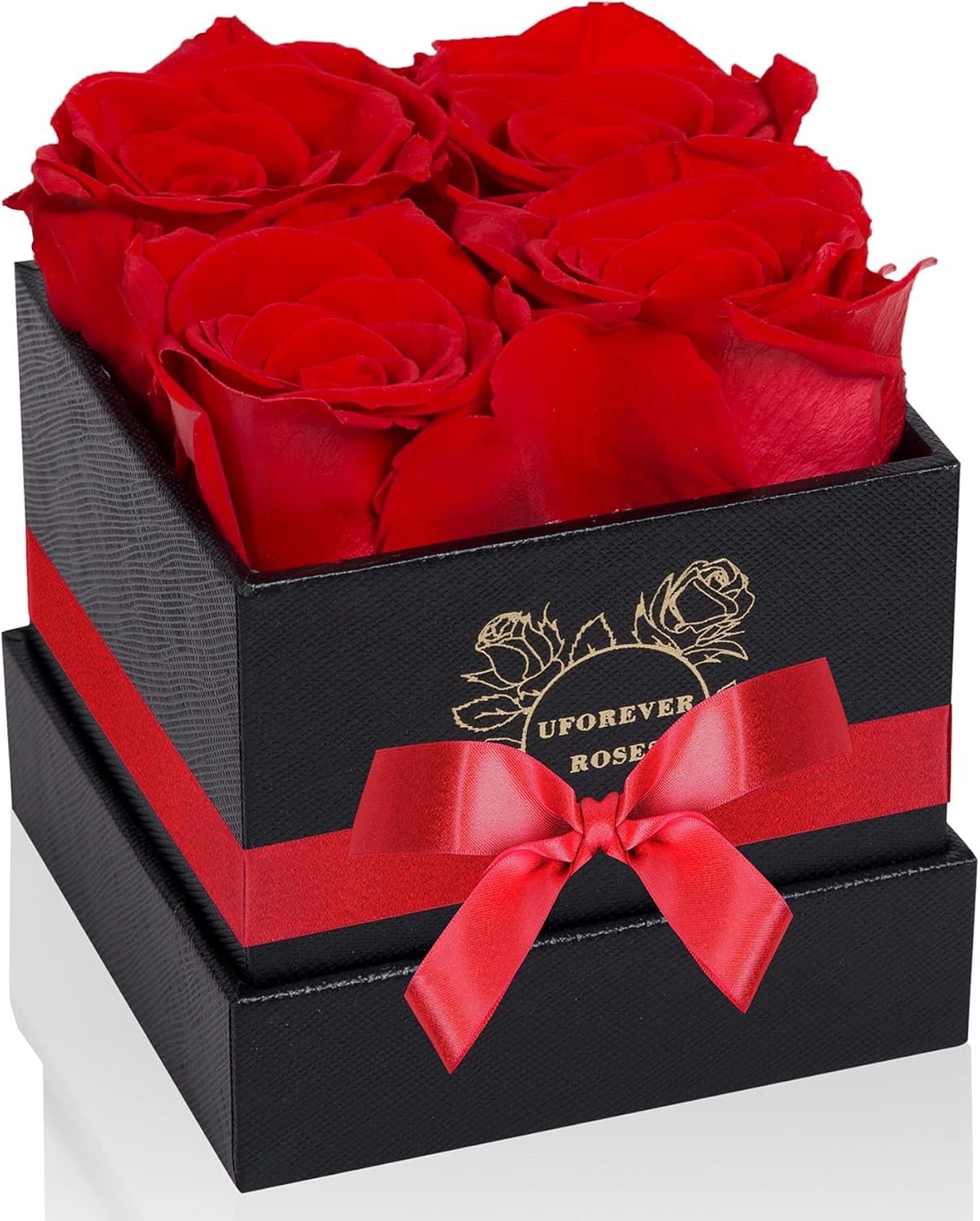 4 Stunning Preserved Roses in a Gift Box – Perfect for Birthdays & Anniversaries