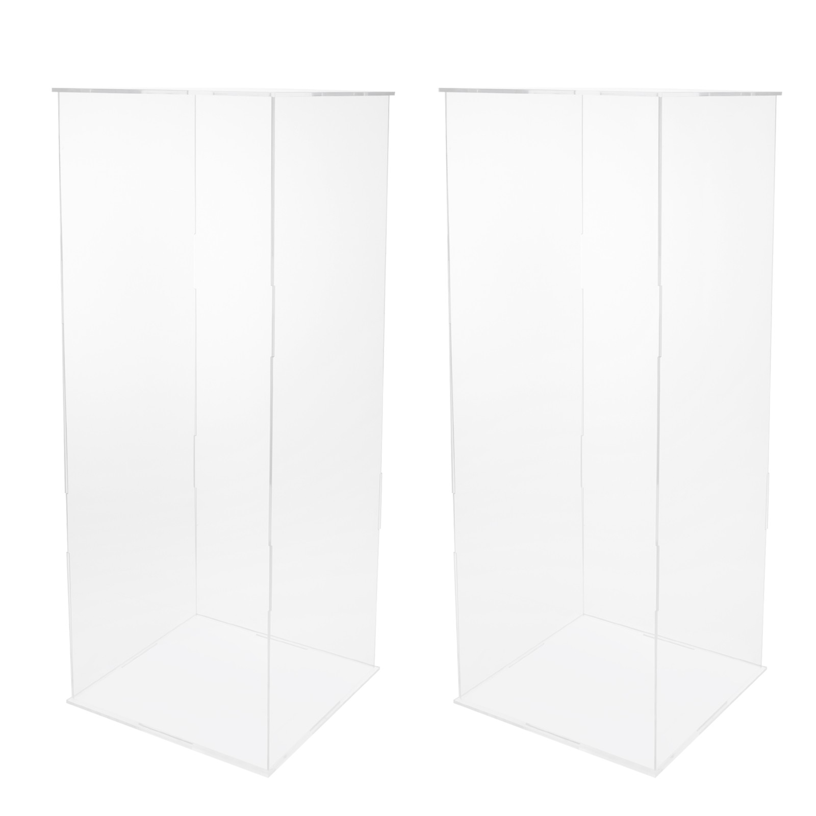 30*30*80cm Acrylic Flower Stand 2pcs Clear Display Flower Tower For Weddings