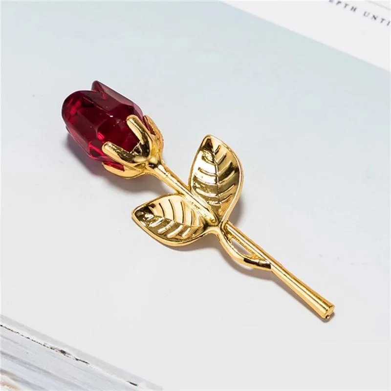 6 Colors Crystal Glass Rose Flower Figurines Craft Valentine’s Day Favors X’mas