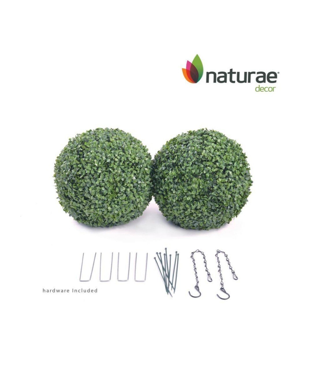 Boxwood 11 In. Artificial Foliage Ball Hedges 2 Pieces