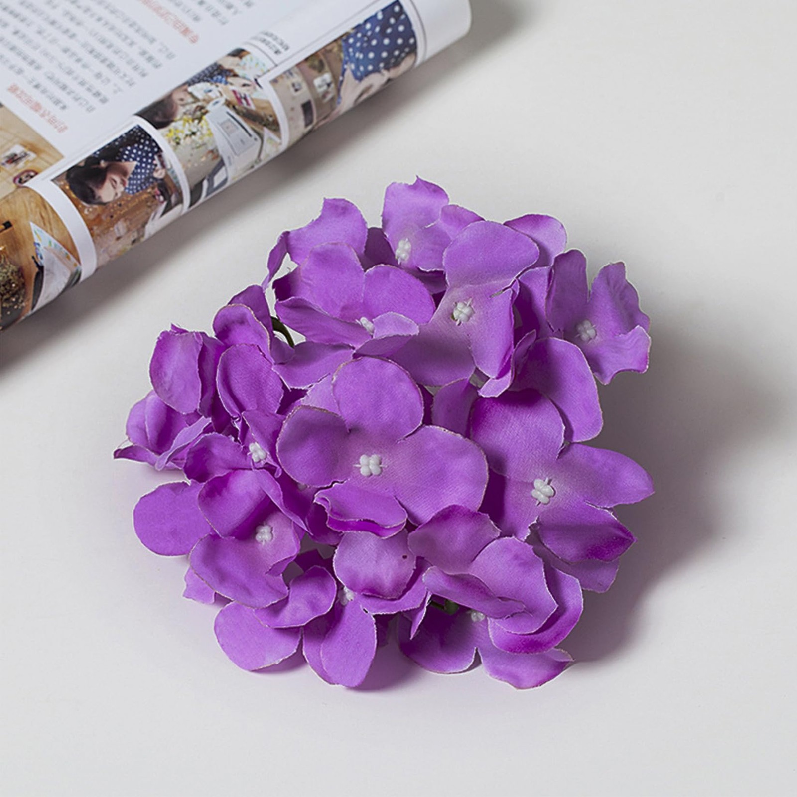 30 Pcs Silk Hydrangea Heads Artificial Flowers Heads and Stems Fake Hydrangea…