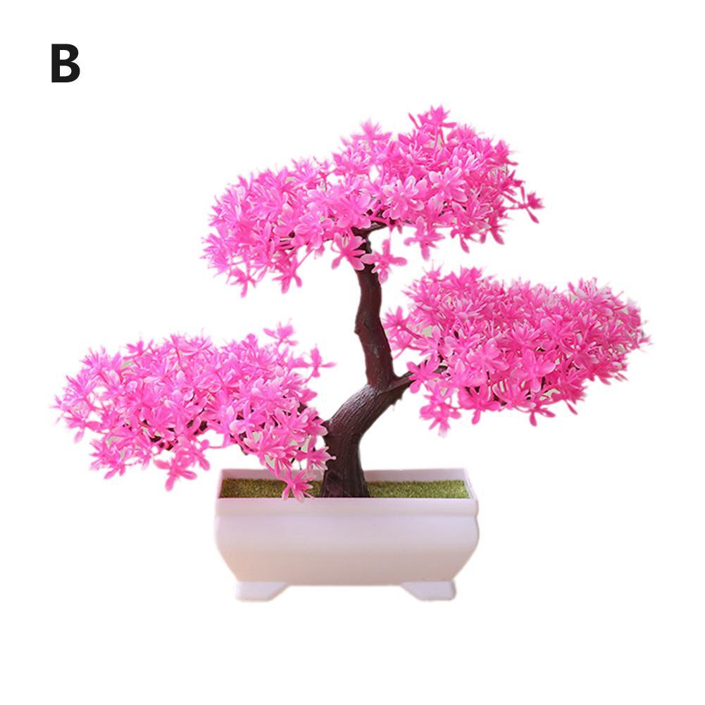 Bonsai Simulation Artificial Plants Flowers In Pots Home Office Fake Tree Decor