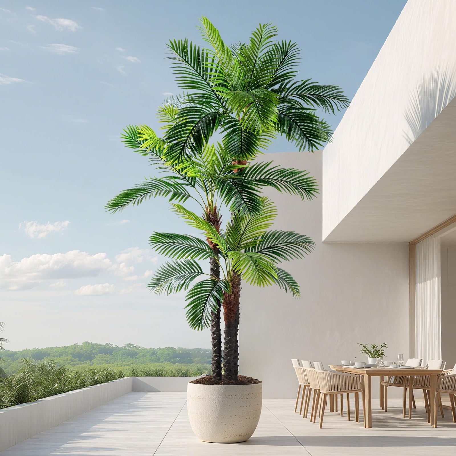 9.1FT Artificial Phoenix Palm Tree Artificial Plants Indoor Outdoor Large Fau…