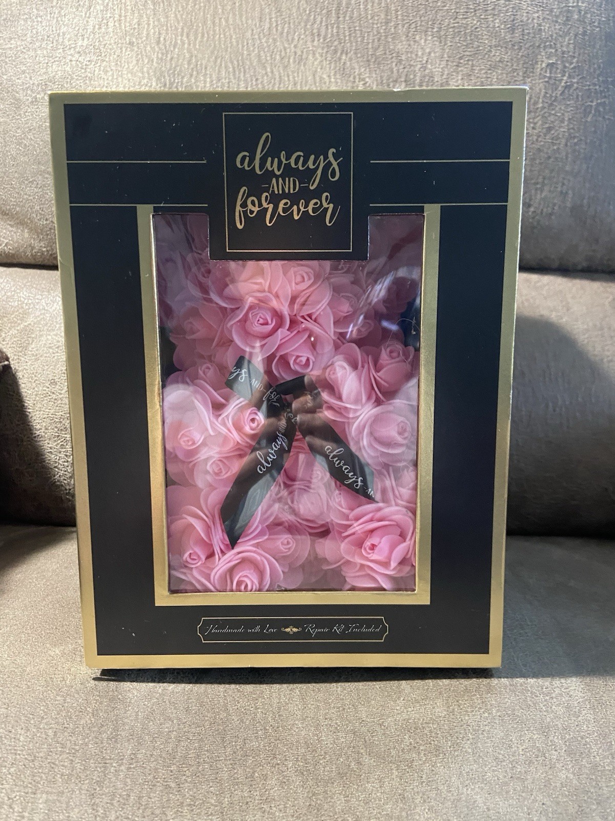 Always and Forever Pink Flower Bear with Decorations