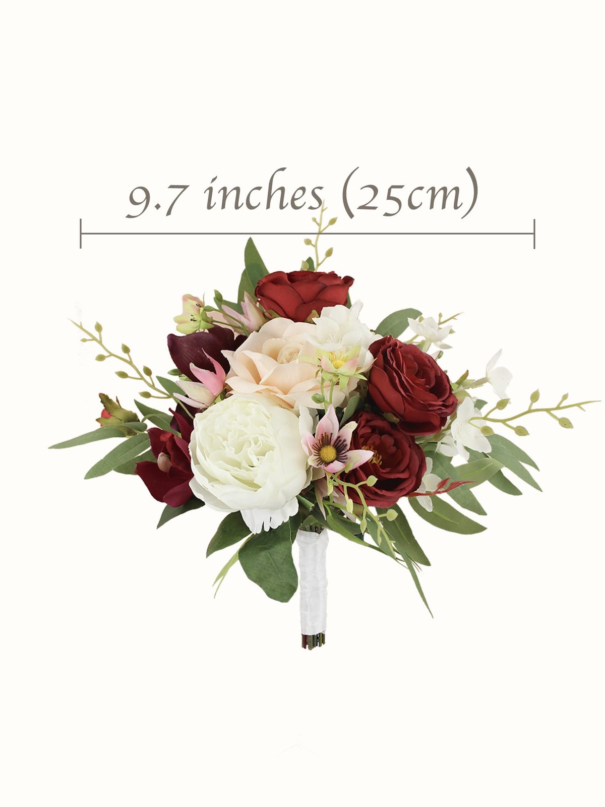 1Pc Fall Wedding Bouquets for Bridesmaids Burgundy Artificial Bridesmaid Bouq…