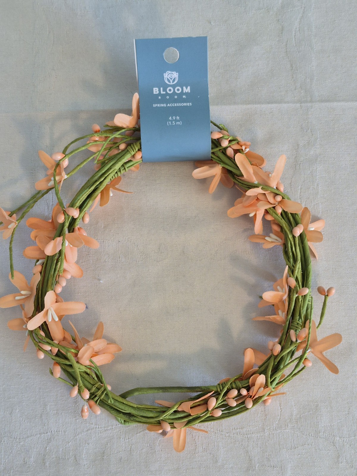 Bloom Room Spring Floral Garland Peach Colored Decoration
