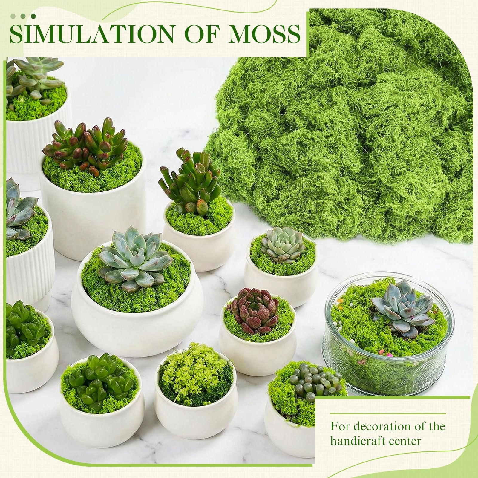 24.7oz Fake Moss For Crafts 1.54 lb Decorative Artificial Faux Green Indoor