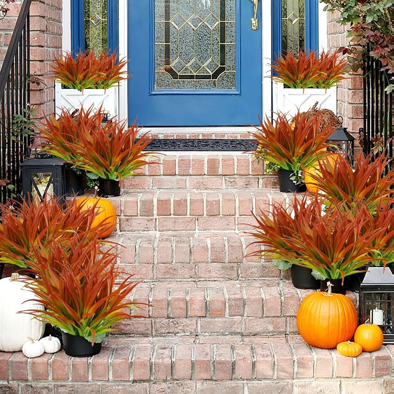 2/4/6/10Pcs Artificial Grasses Uv Resistant Fake Grass Garden Window Decoration