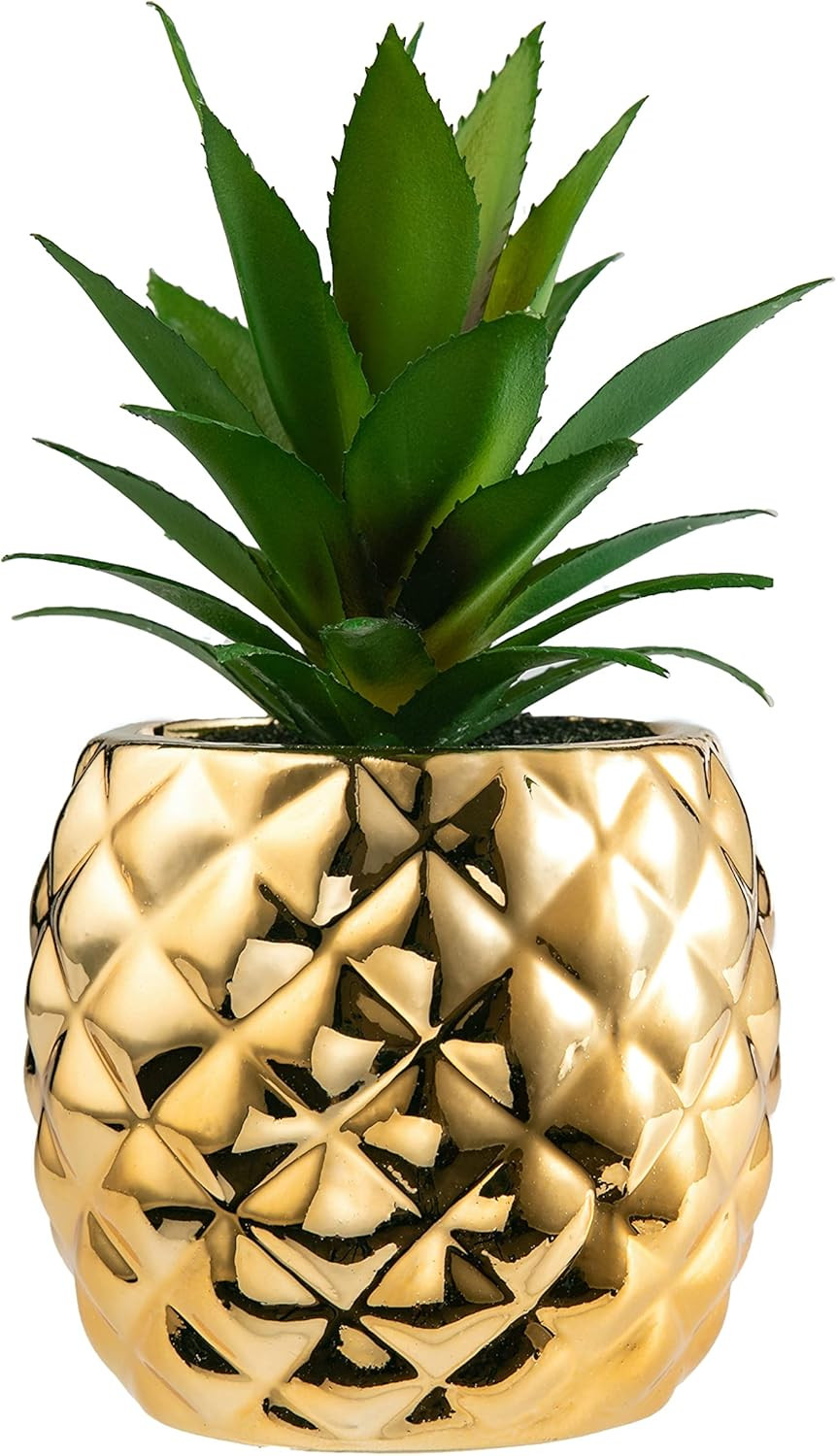 Artificial Succulent Pineapple Plant in Ceramic Pot Ananas Potted Artificial Pla