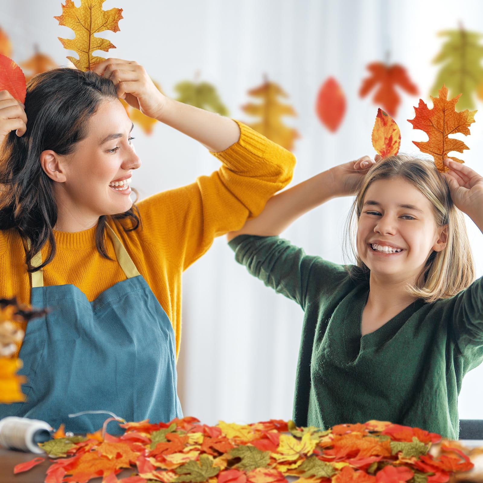 245 PCS Fall Artificial Maple Leaves Thanksgiving Harvest Faux Decor Fake Bulk
