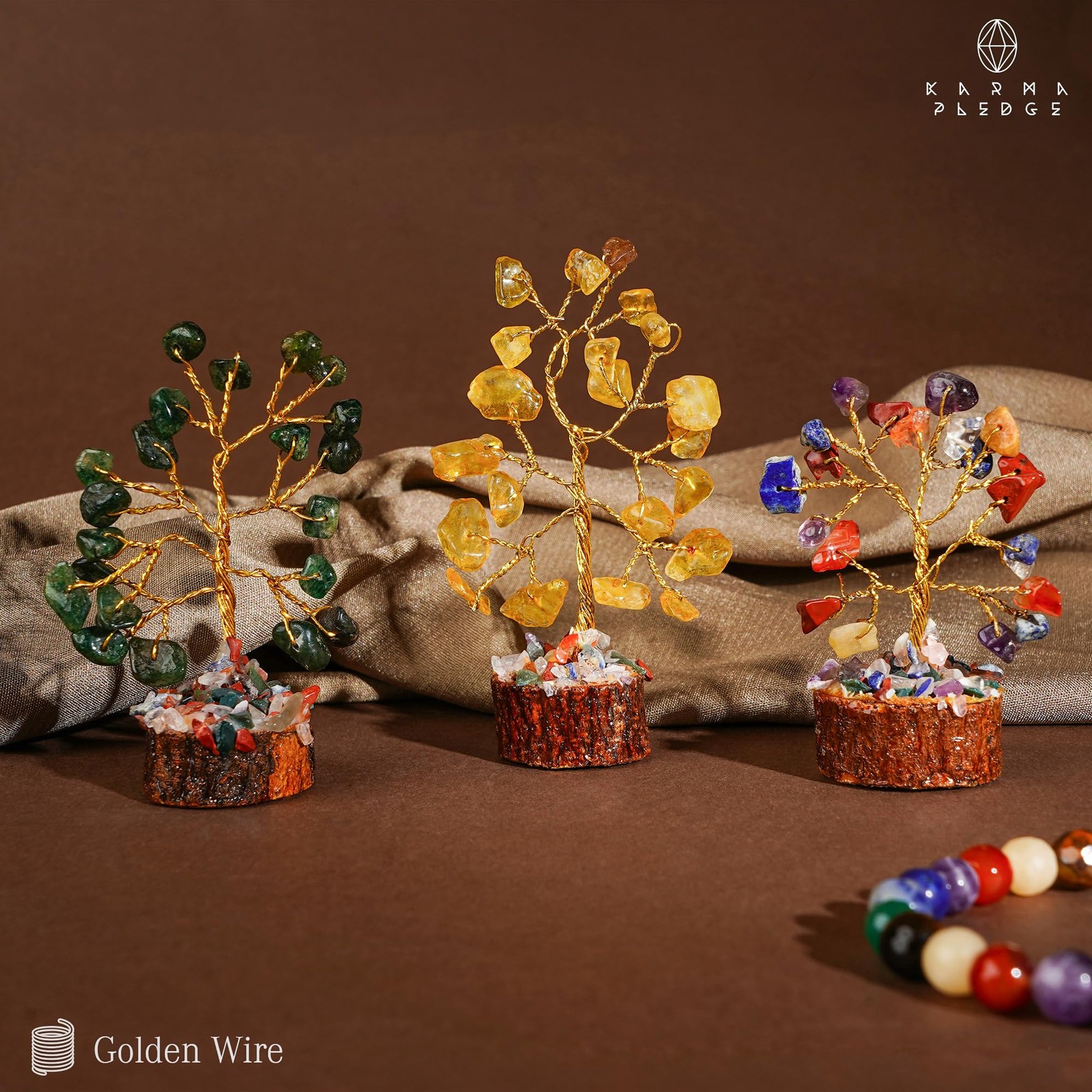 Set of 12 Chakra Healing Crystal Trees for Office Desk Decoration Home Decor