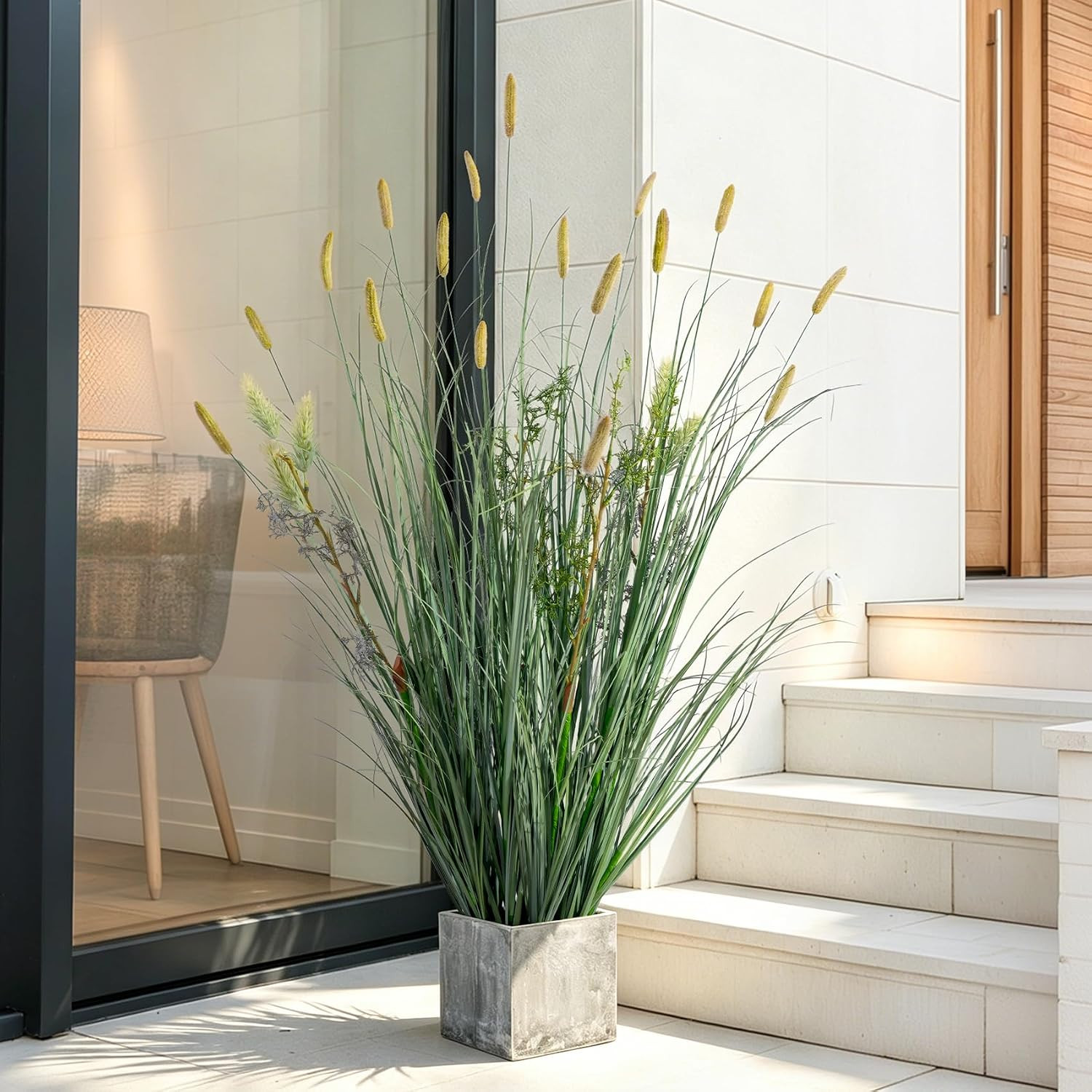 Lifelike Faux Plastic Plantas Synthetic Pampas Grass Indoor Outdoor Realistic Fl