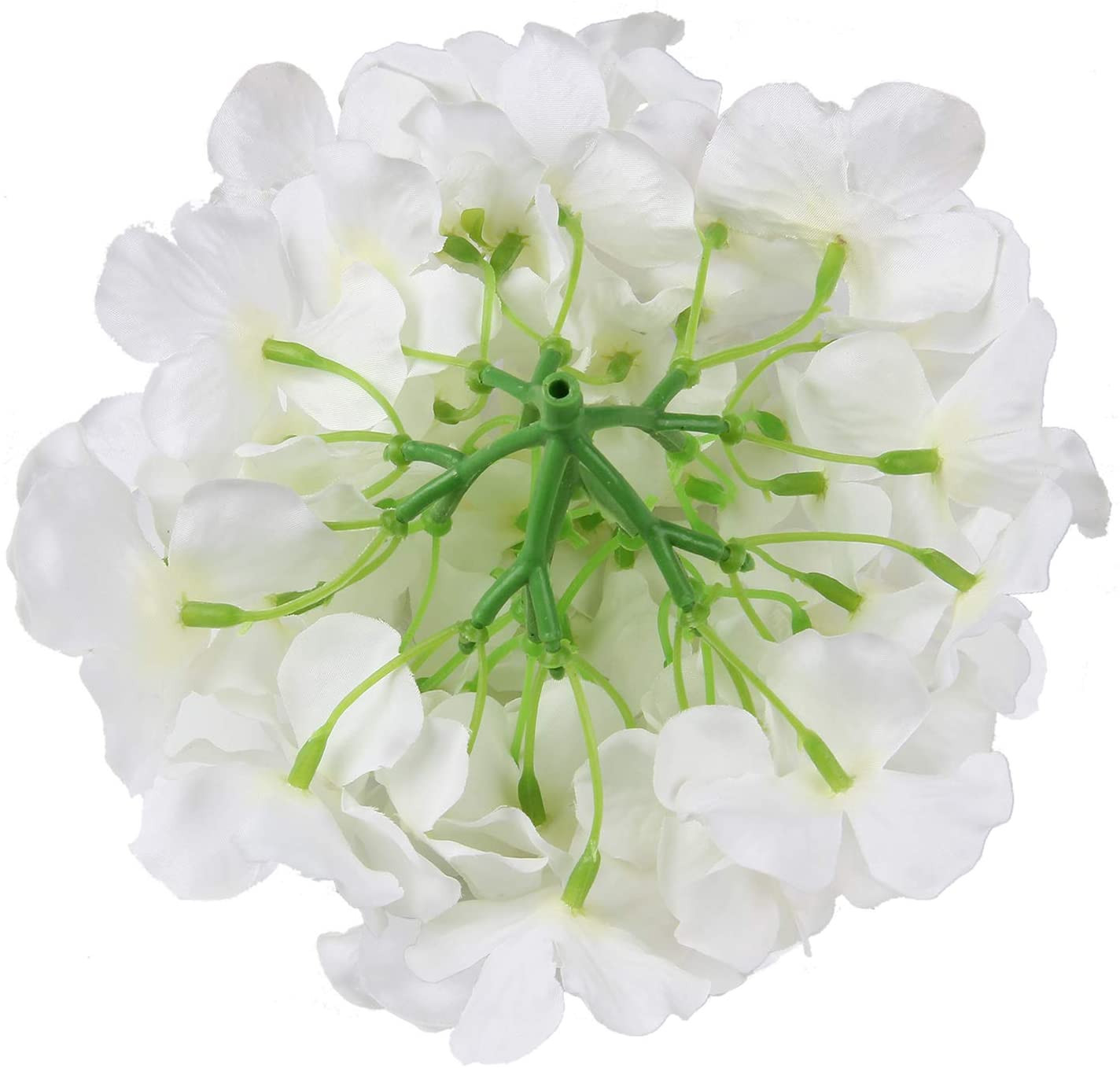 Pack of 10 Silk Hydrangea Heads with Stems for Home Wedding Decor