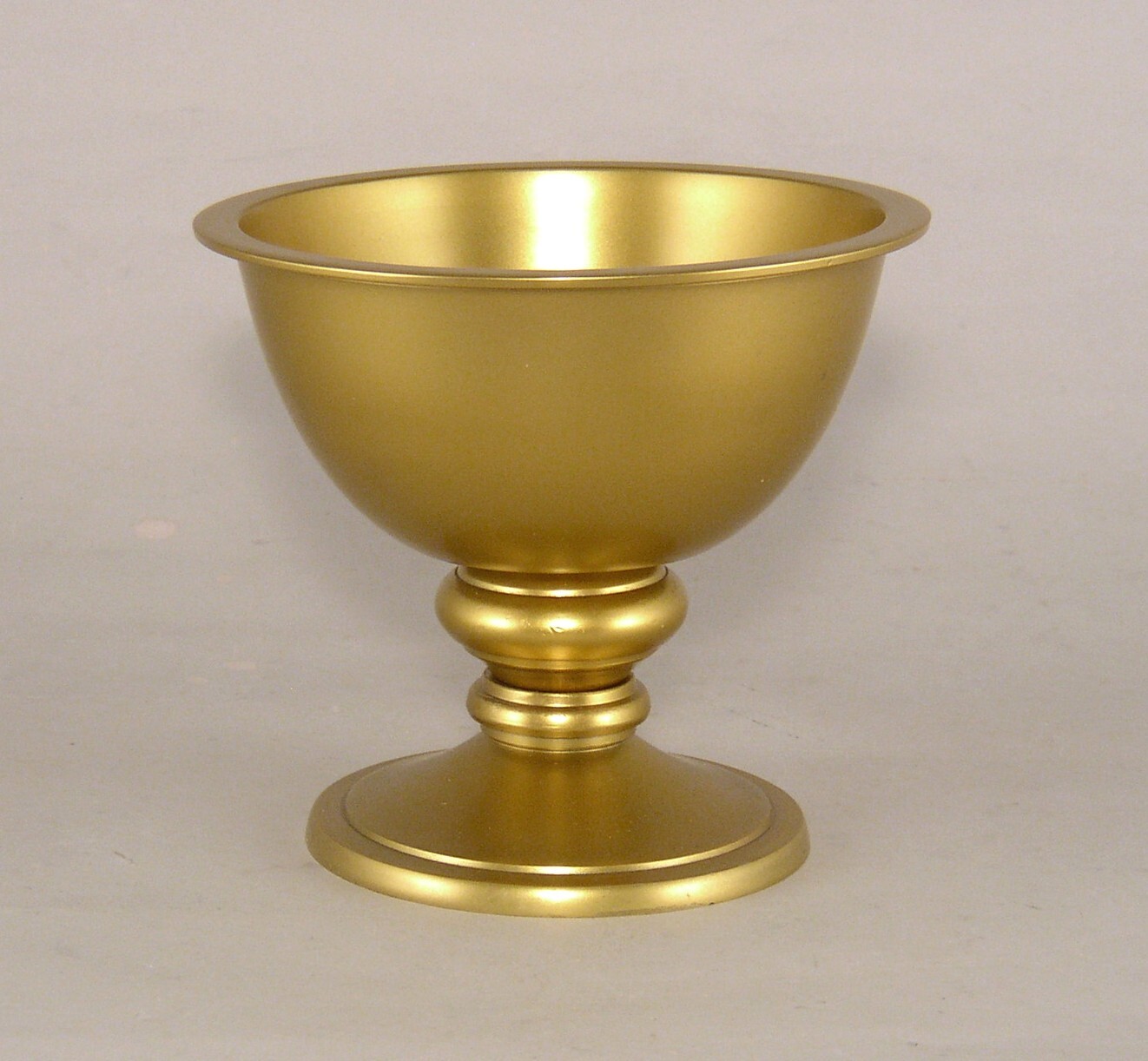 Compote Bowl 6″D 5.25″Hi Set/2 Gold Finish Cast Aluminum Pedestal FREE SHIPPING