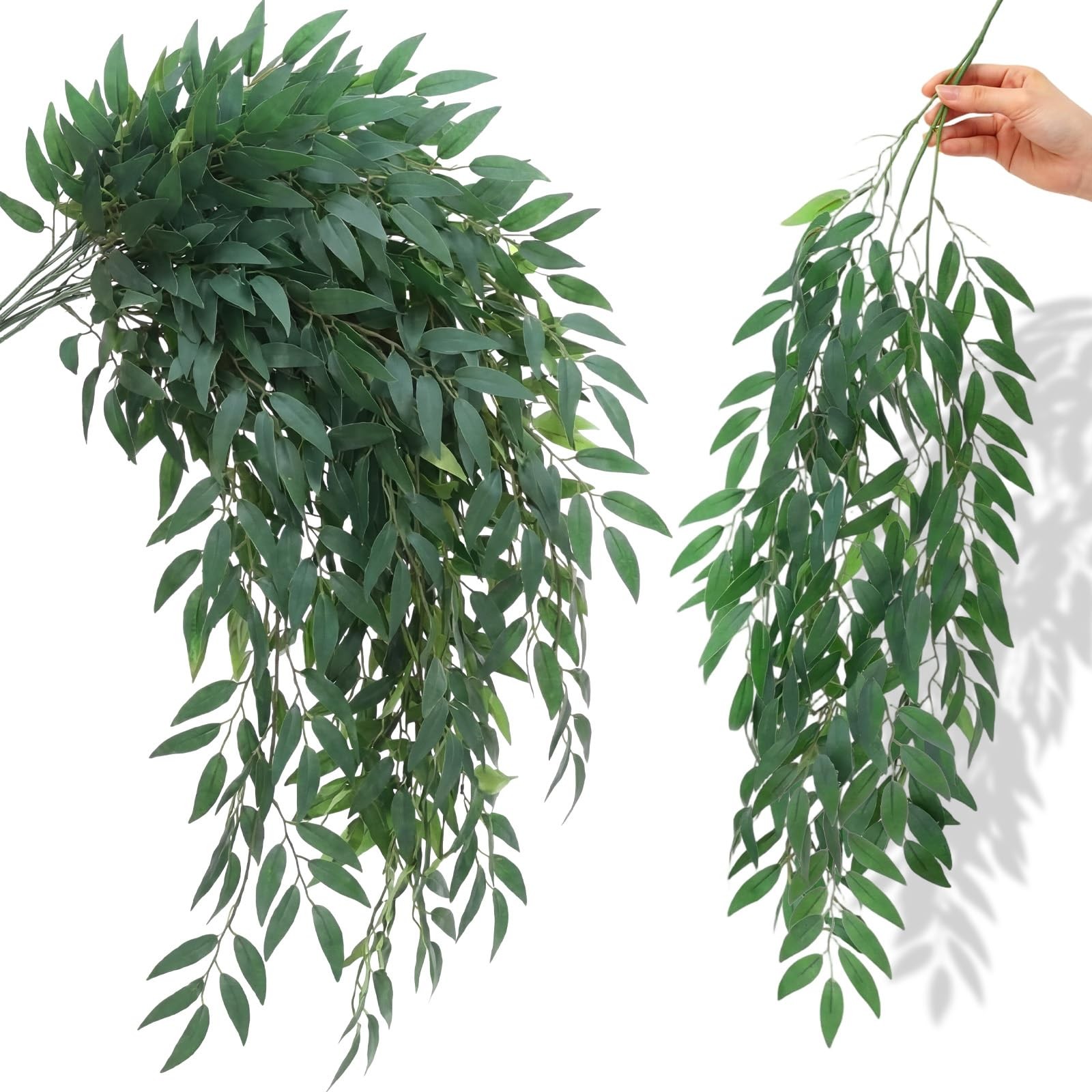 5 Pcs Artificial Greenery Stems, 42.52 Inch Fake Plants Branches Faux Greener…