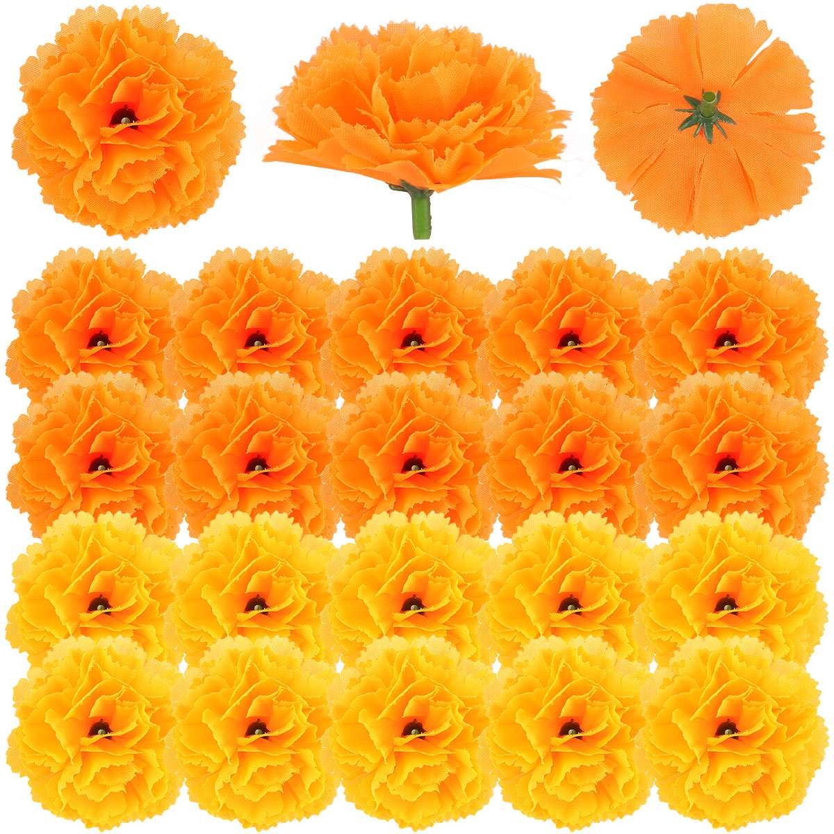 10-50 Pcs Artificial Marigold Flowers Silk Marigold Flower Headsorange Flowers