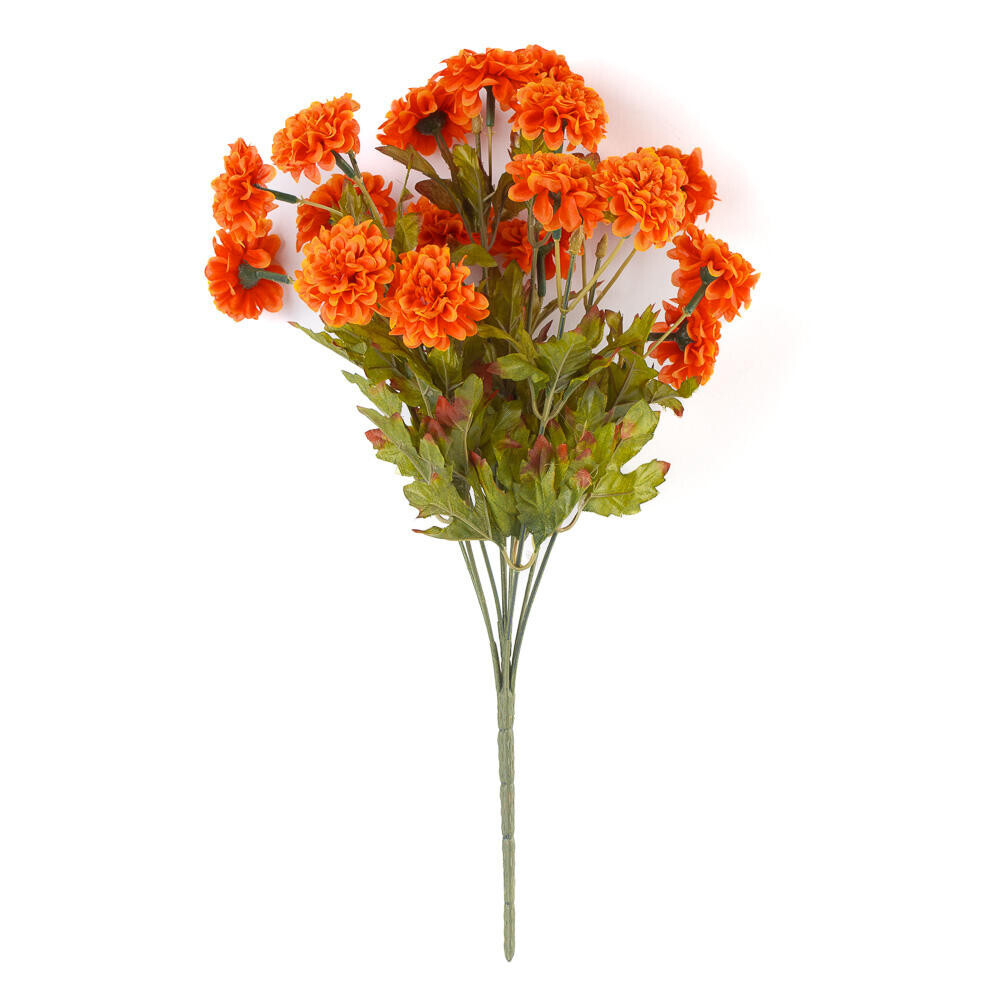 Set of 2 Orange Artificial Marigold 16″ Floral Bushes