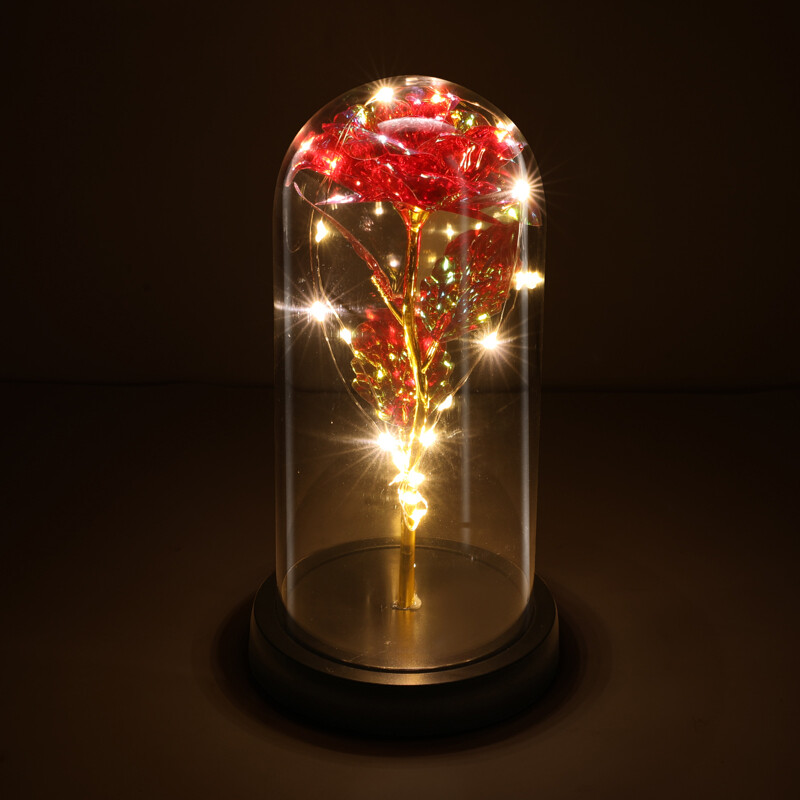 Luz LED rosa en vidrio, regalos para esposa, mujer, novia, regalo de cumpleaños