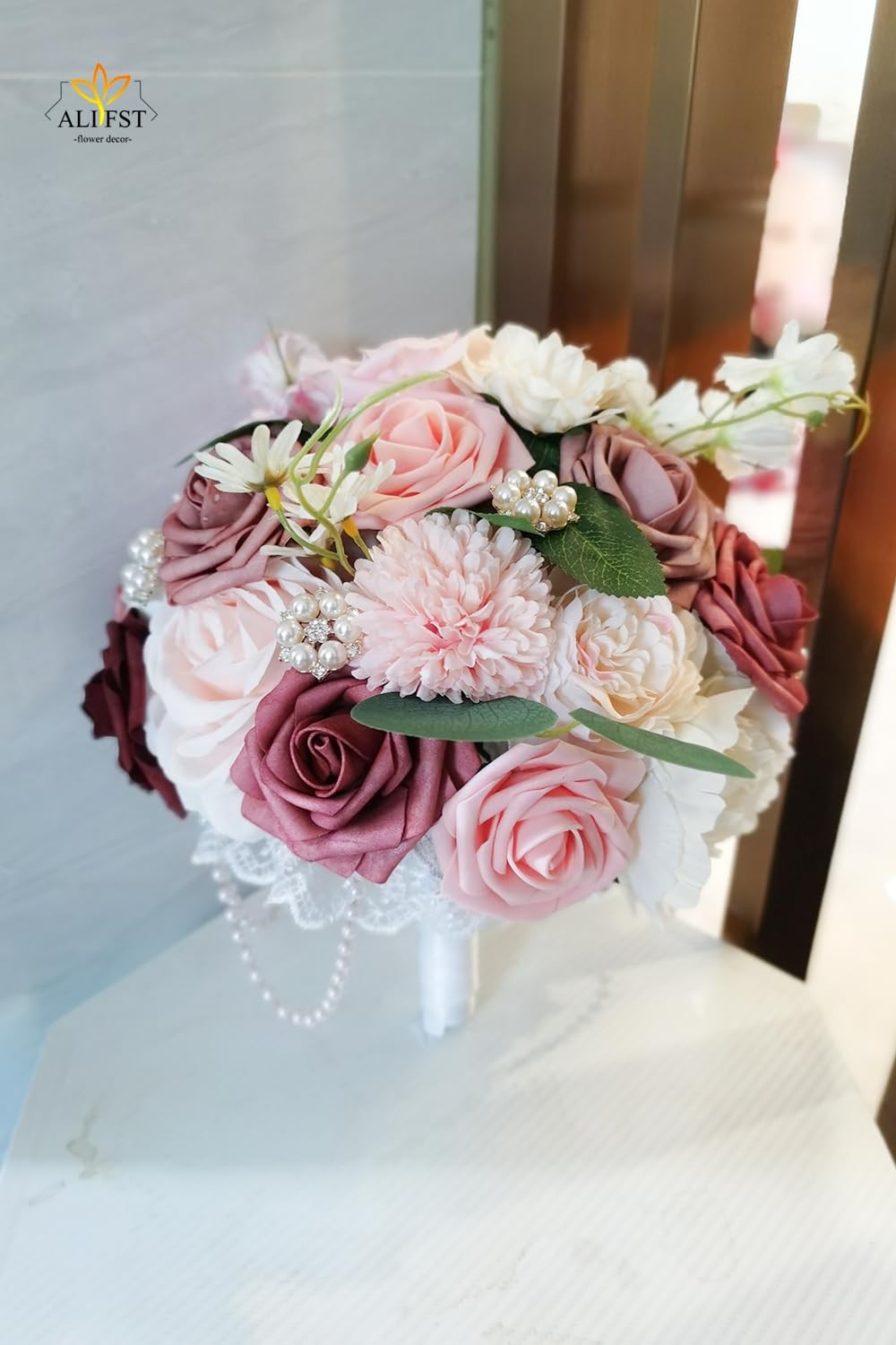 Dusty Pink Silk Roses Box Set, DIY Wedding, Bridal Bouquets, Centerpieces, Decor