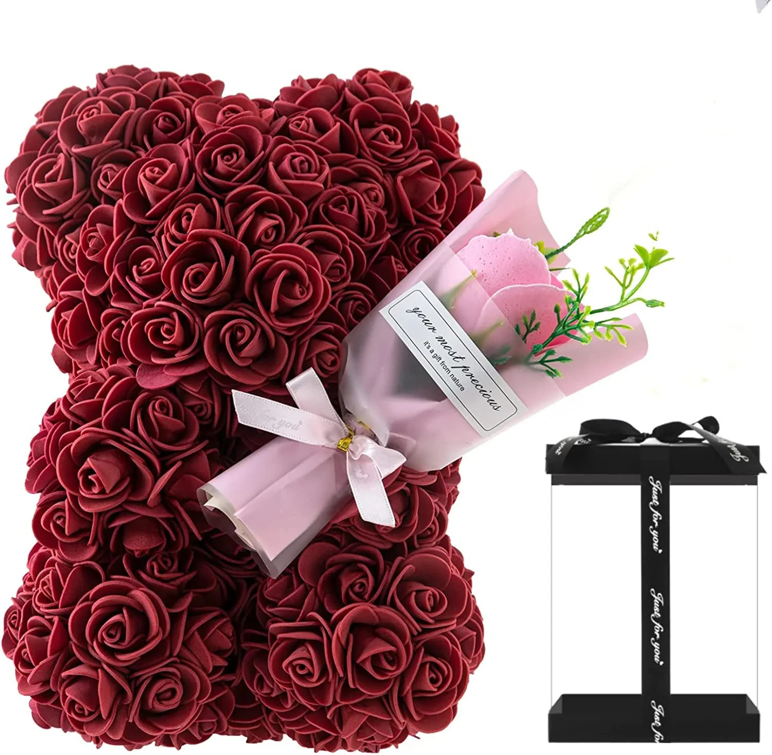 Rose Bear with flower bouquet Artificial Foam Flowers Bear Romantic CreativeGift