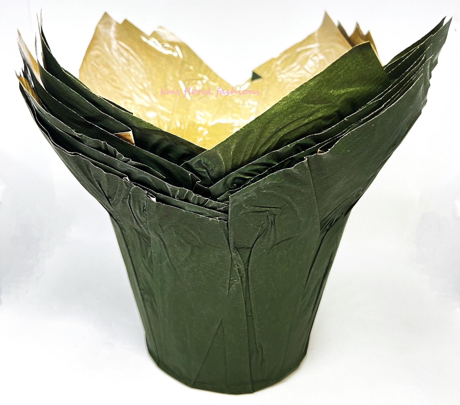 (10) LARGE 6″ FLOWER POT COVERS /WRAPPERS Dark Olive Green Dress Up Your Plants!